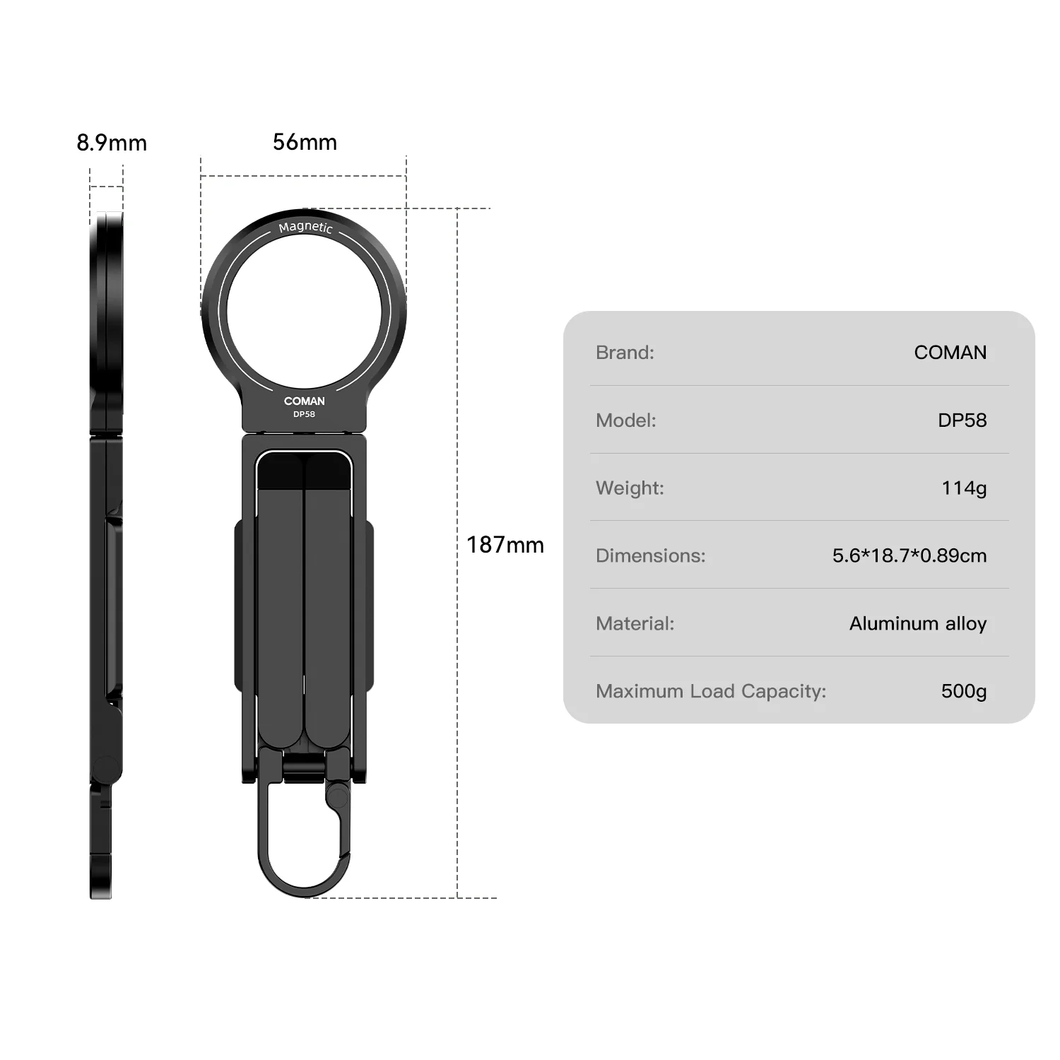 COMAN DP58 Magnetic Phone Tripod Multi Angle Arca Swiss Quick Install - Image 3