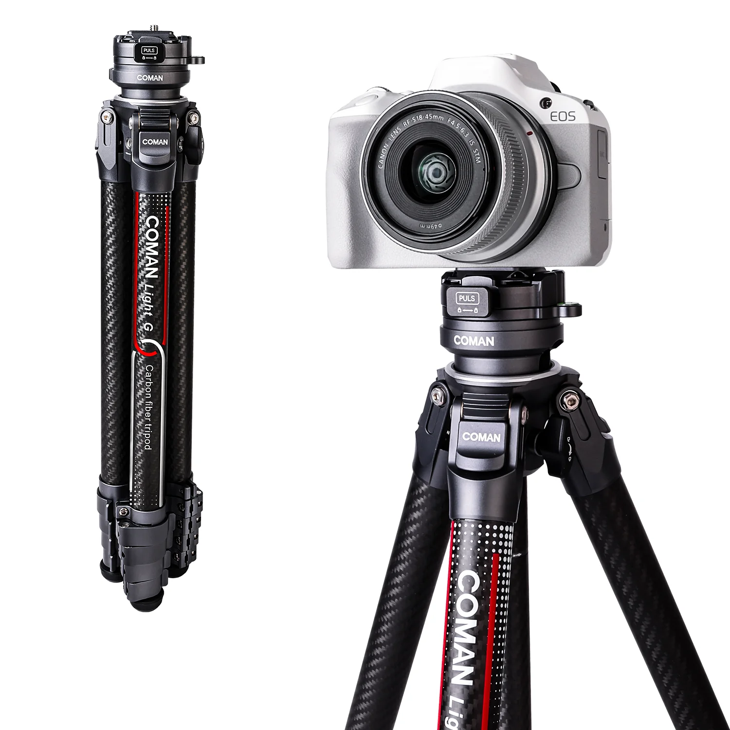 Coman Light G Lightweight Tripod For DSLR, Portable Compact for Travel - Image 5
