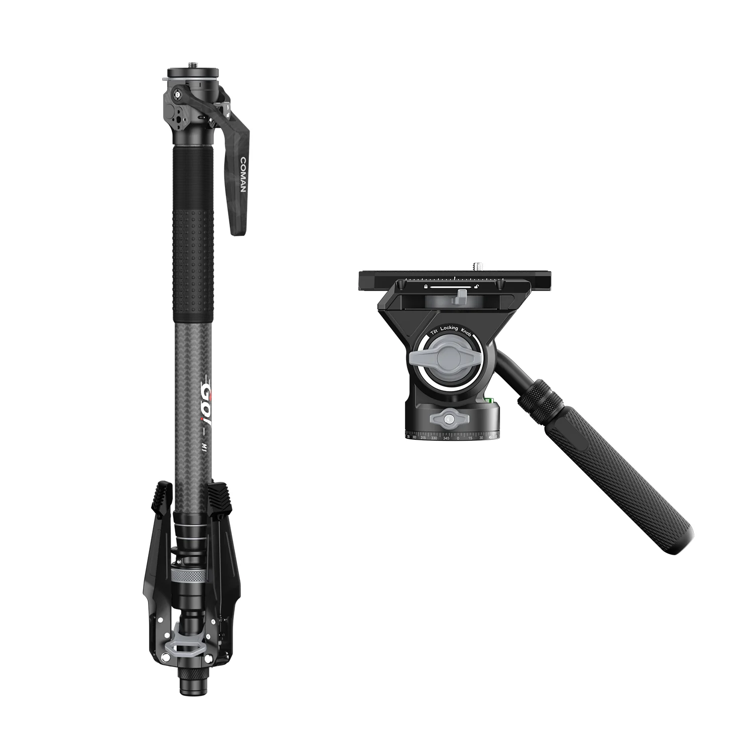 COMAN M1 & M1V5 Portable Lightweight Carbon Fiber Monopod Stable Support 44.1 lbs - Image 10