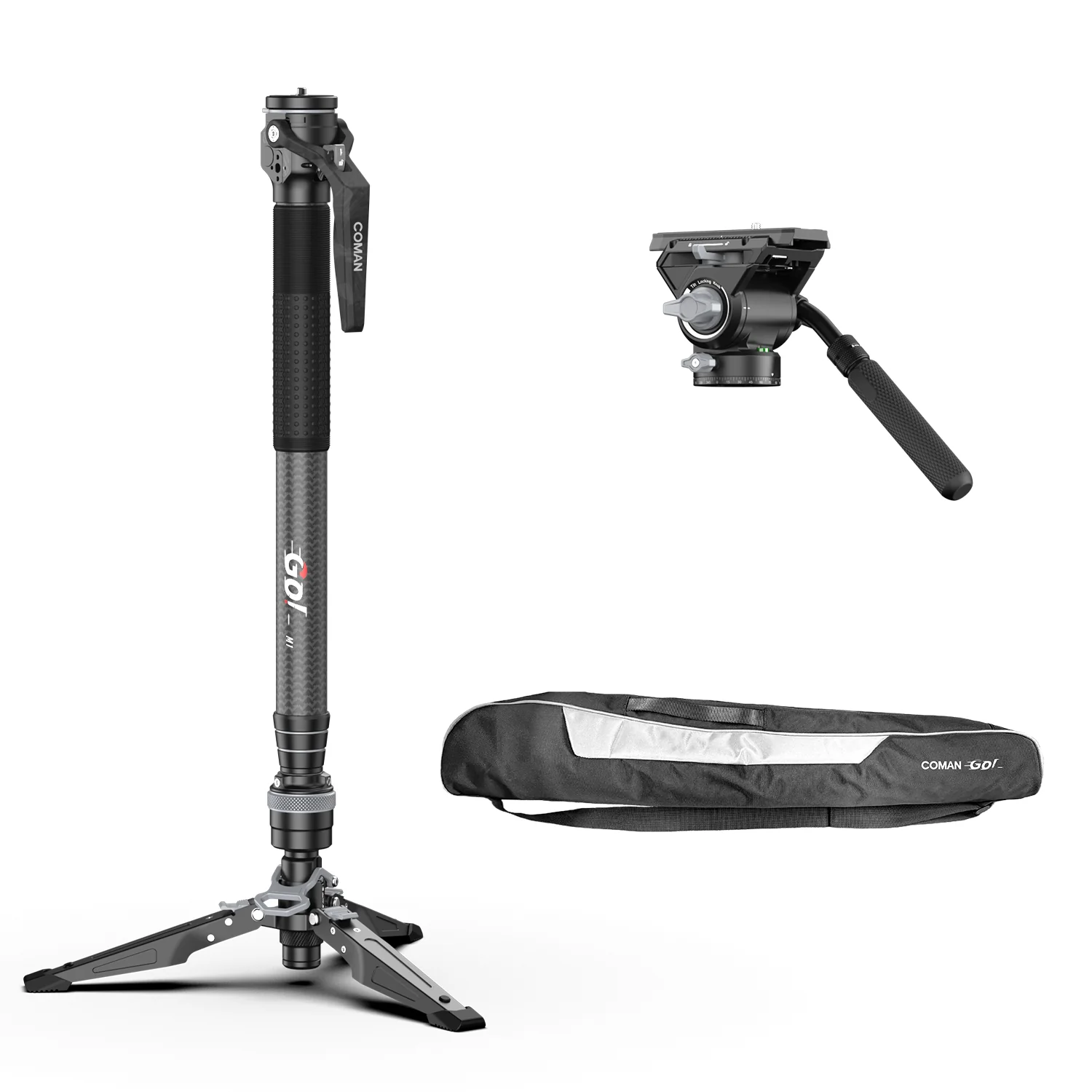 COMAN M1 & M1V5 Portable Lightweight Carbon Fiber Monopod Stable Support 44.1 lbs - Image 11