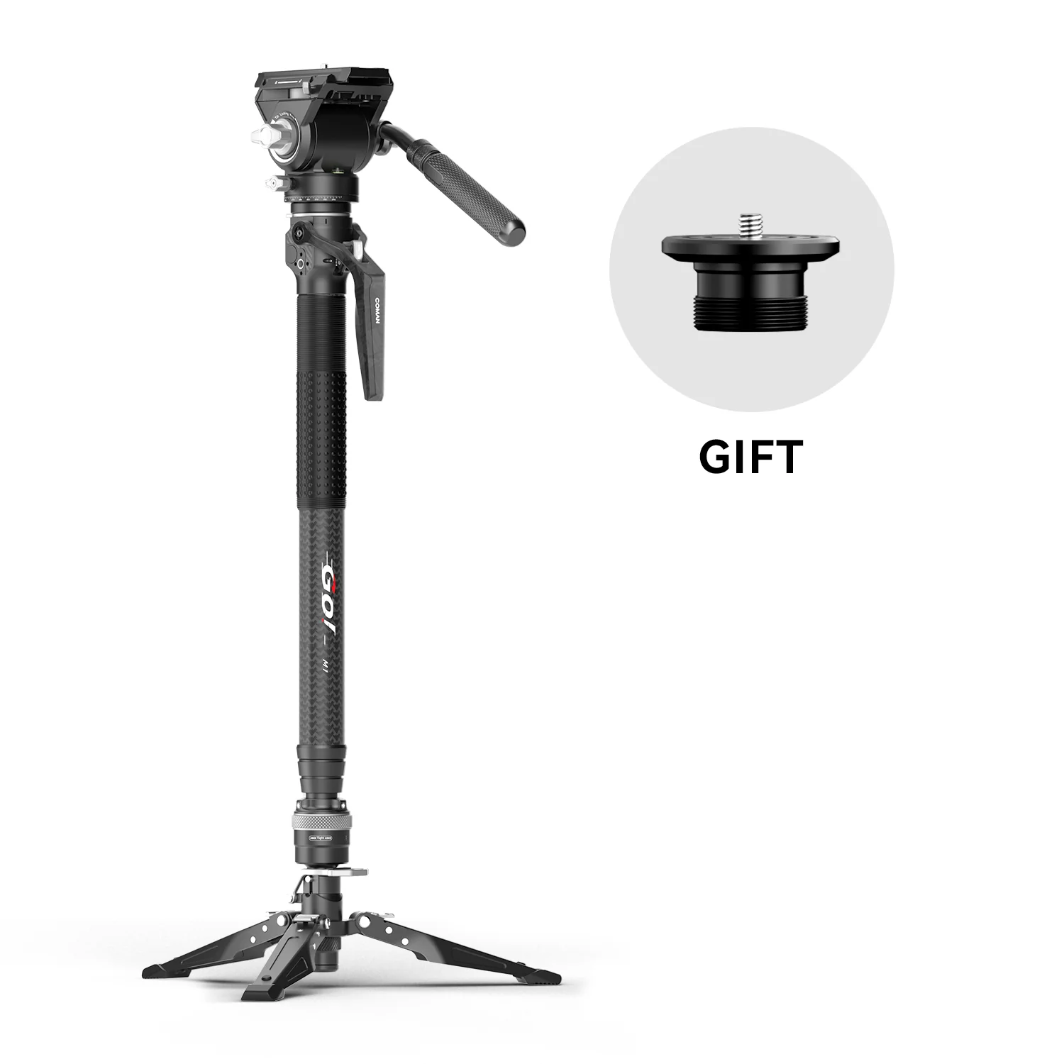 COMAN M1 & M1V5 Portable Lightweight Carbon Fiber Monopod Stable Support 44.1 lbs - Image 29