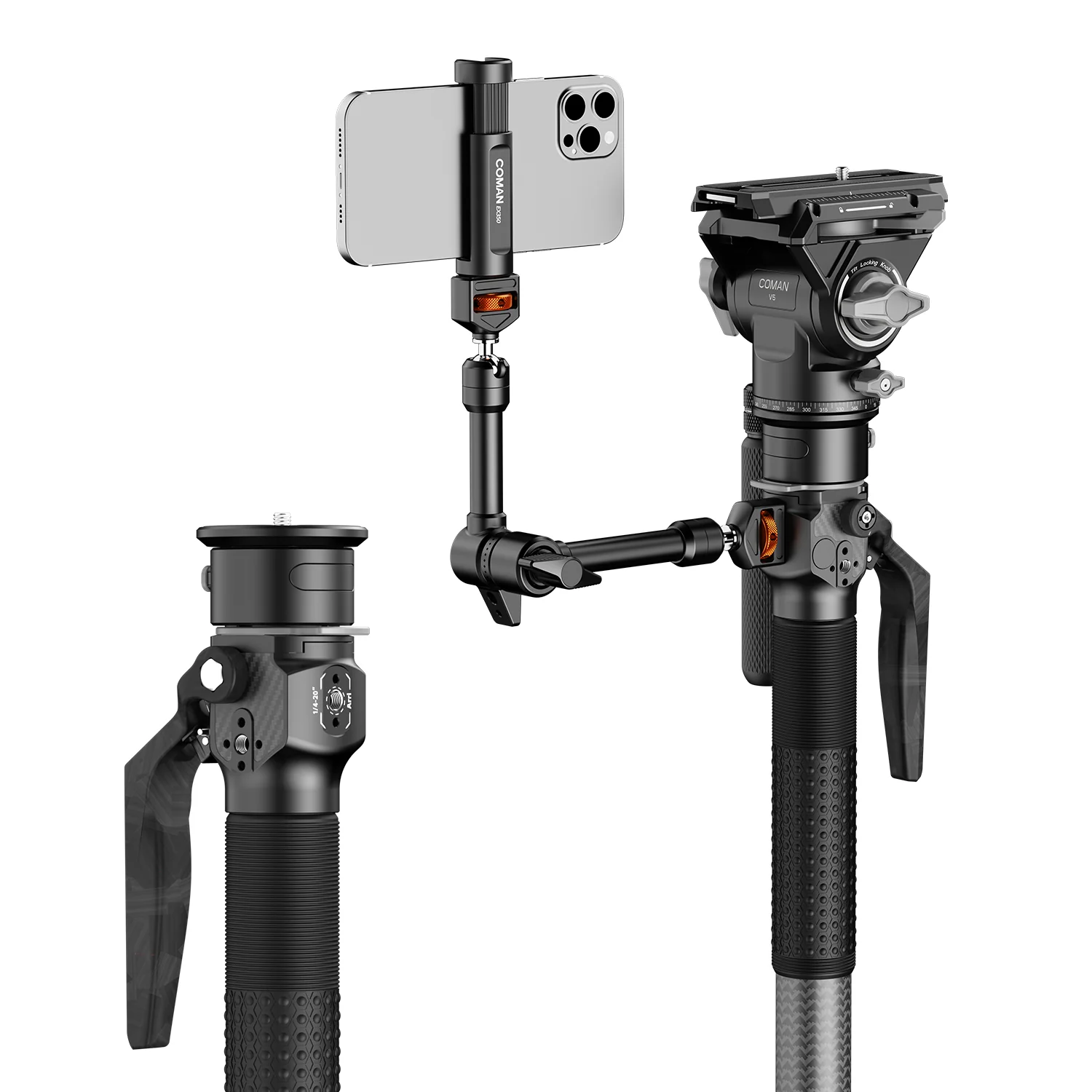 COMAN M1 Pro Monopod Quick Release Lightweight Carbon Fiber Monopod 44.1 lbs Load - Image 11
