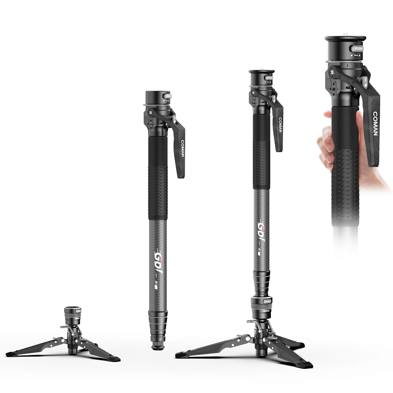 COMAN M1 Pro Monopod Quick Release Lightweight Carbon Fiber Monopod 44.1 lbs Load - Image 4