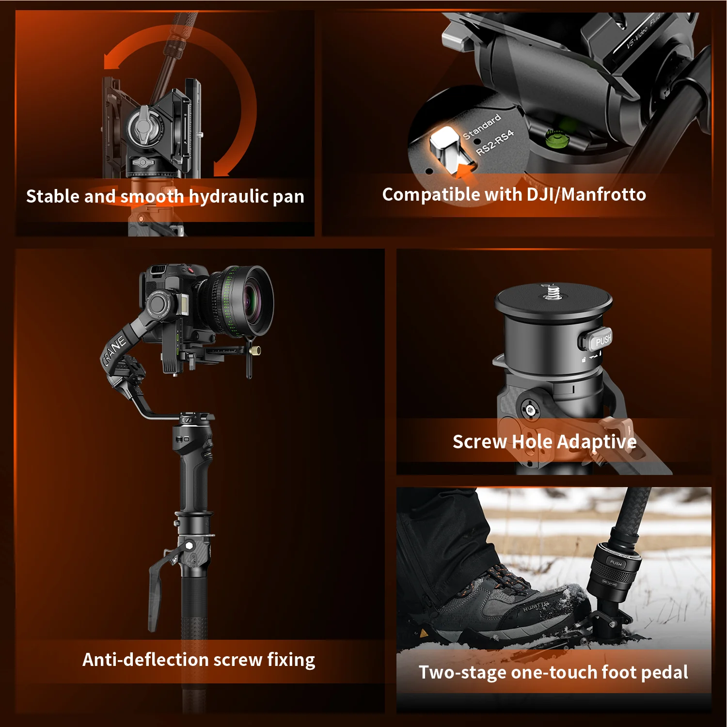 COMAN M1 Pro V5 Carbon Fiber Monopod One Click Quick Release 69in for Photo Video - Image 18