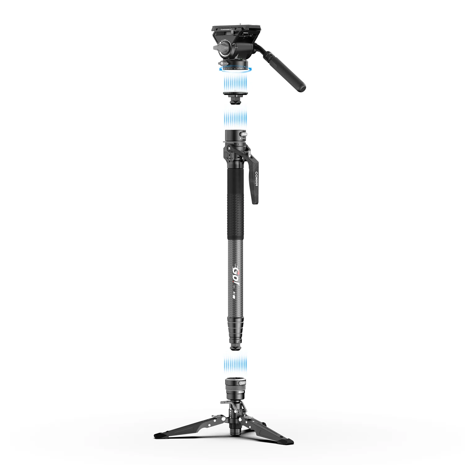COMAN M1 Pro V5 Carbon Fiber Monopod One Click Quick Release 69in for Photo Video - Image 6