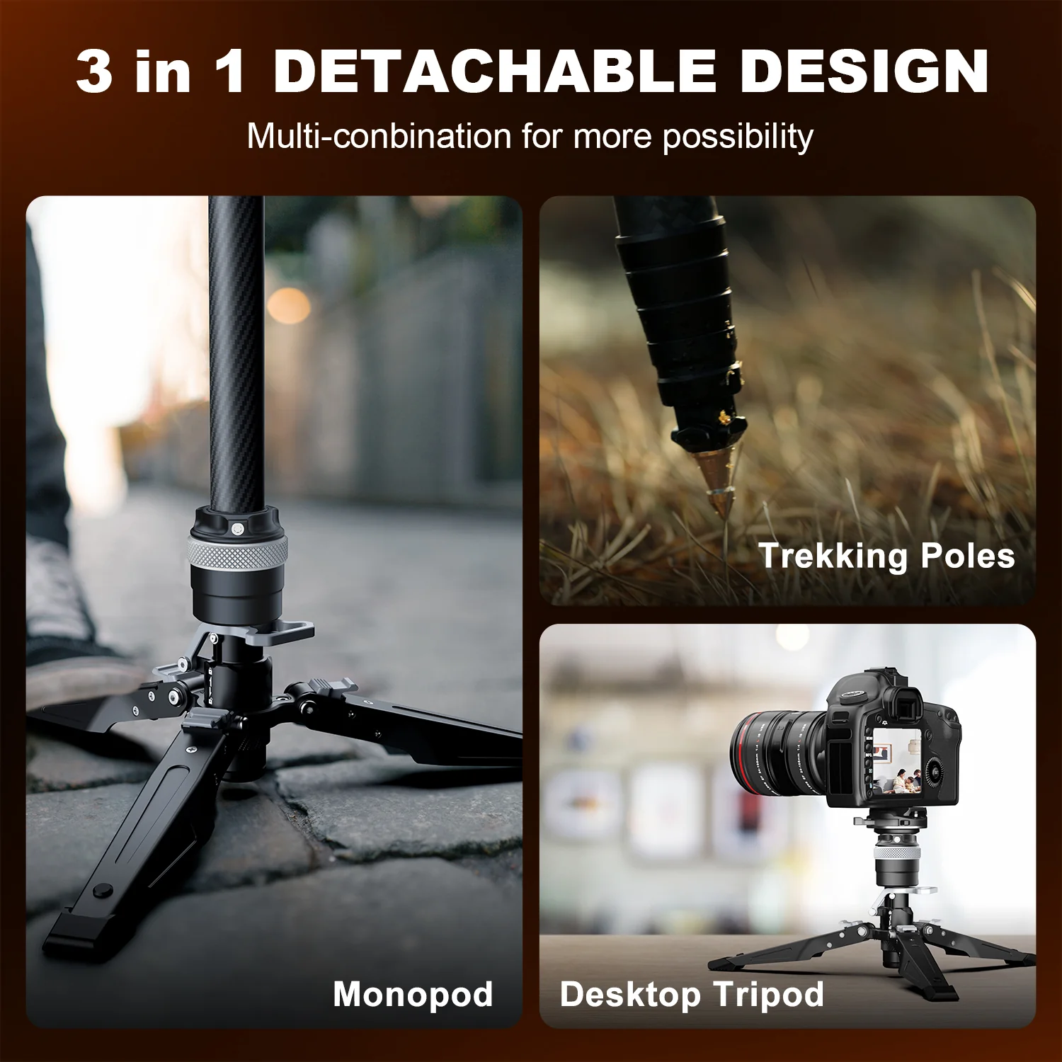 COMAN M1S Upgraded Lightweight Carbon Fiber Camera Monopod with Arca Quick Release System - Image 25