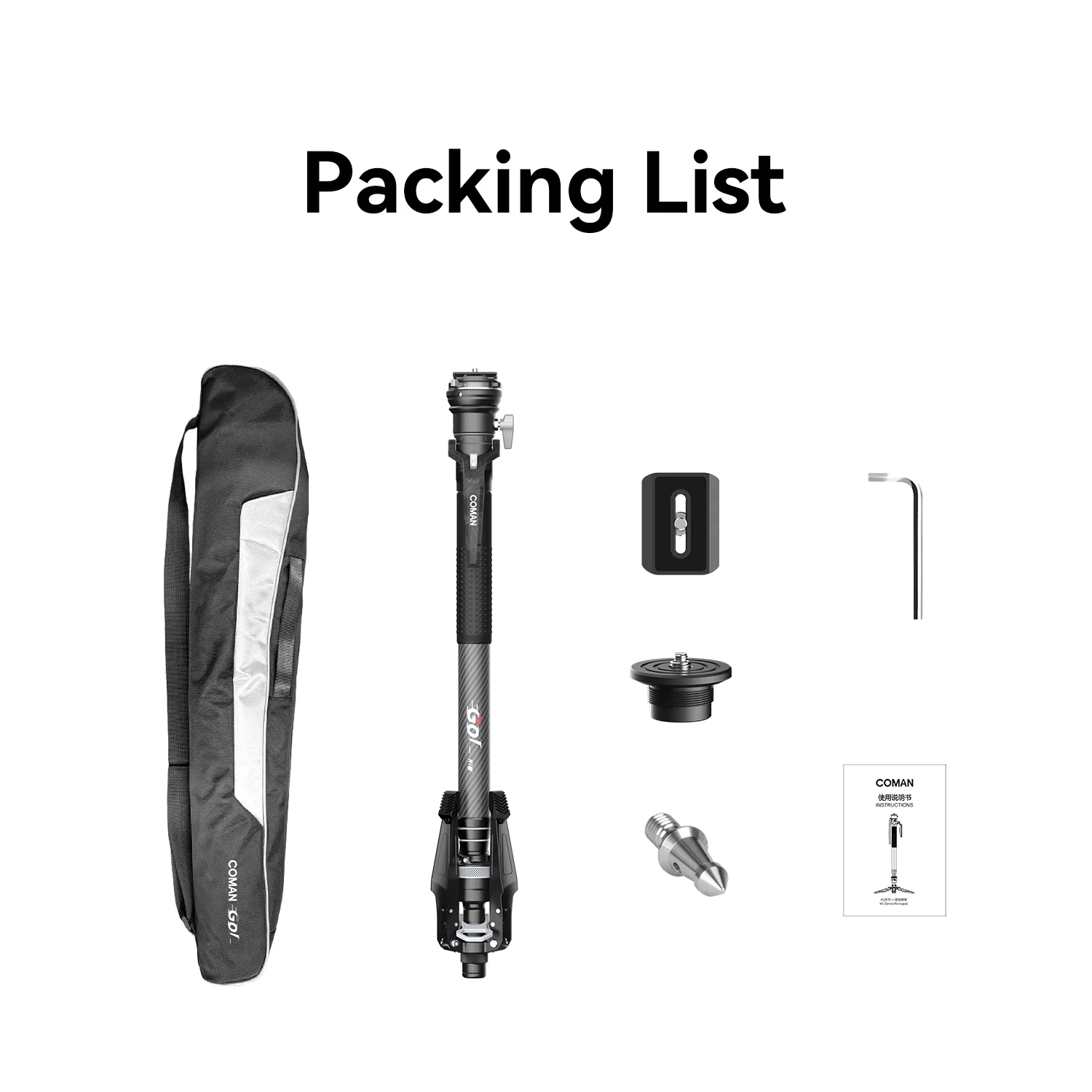 COMAN M1S Upgraded Lightweight Carbon Fiber Camera Monopod with Arca Quick Release System - Image 6