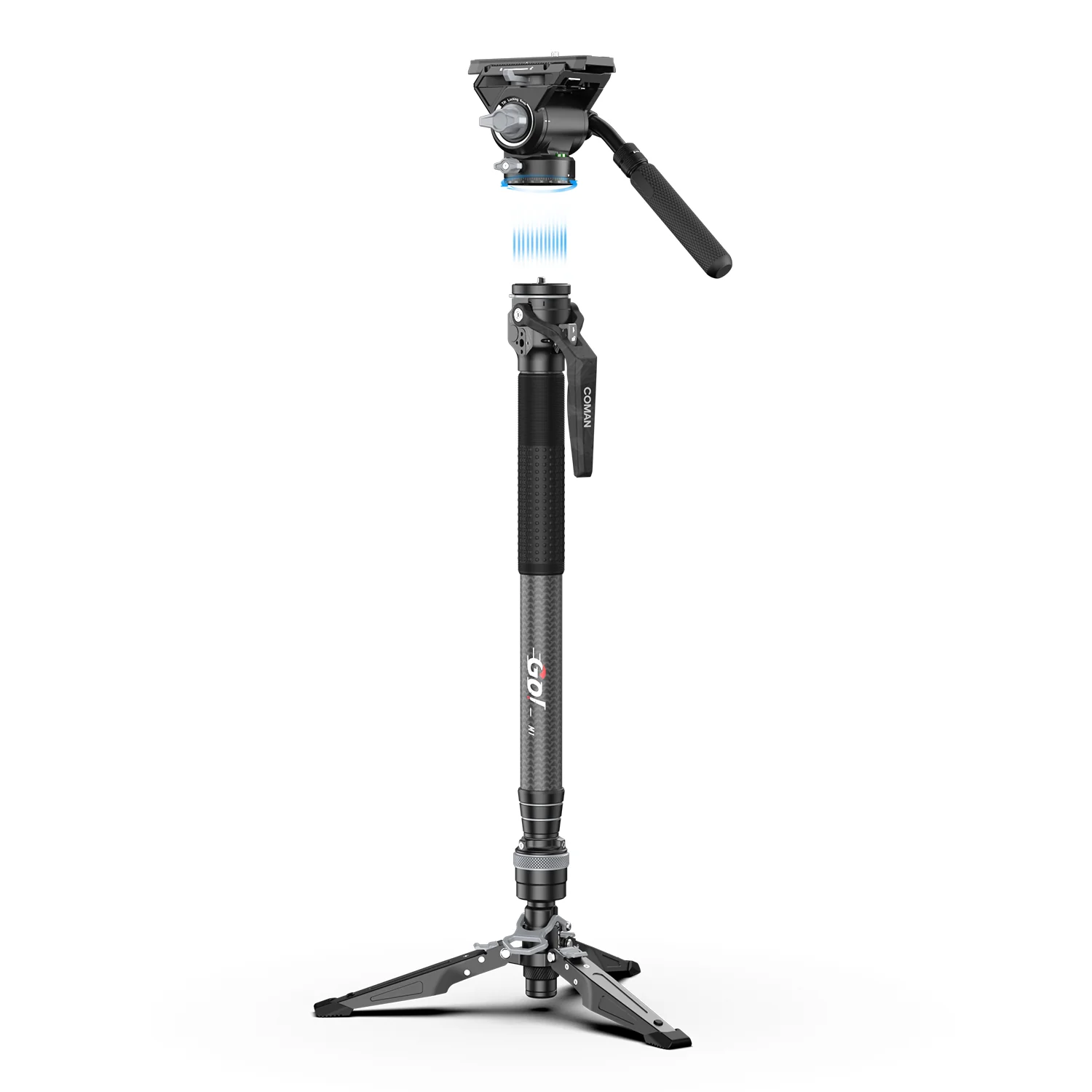 COMAN M1V5 Carbon Fiber Monopod with V5 Head, 67" Height, 22 lbs Load - Image 6