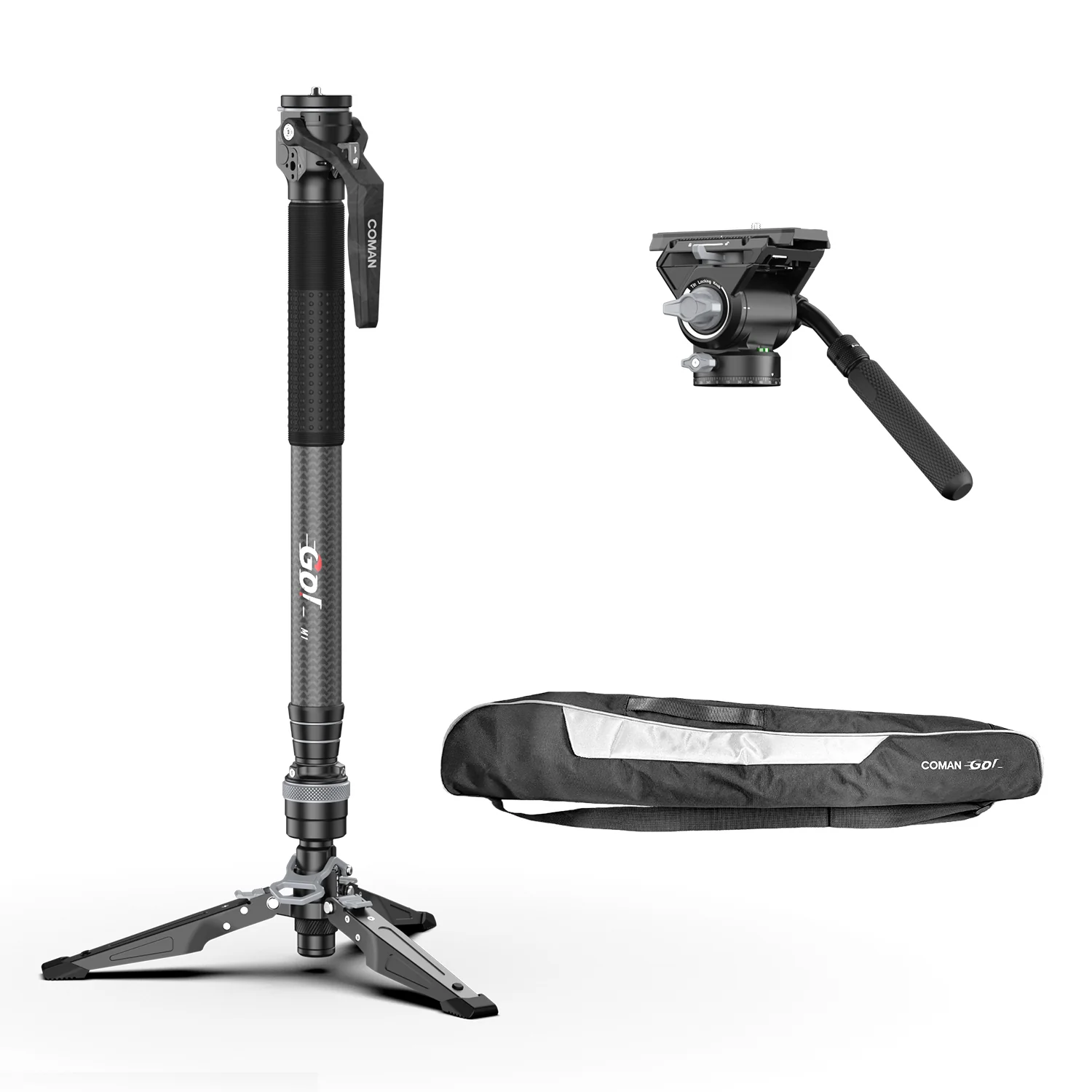 COMAN M1V5 Carbon Fiber Monopod with V5 Head, 67" Height, 22 lbs Load - Image 8