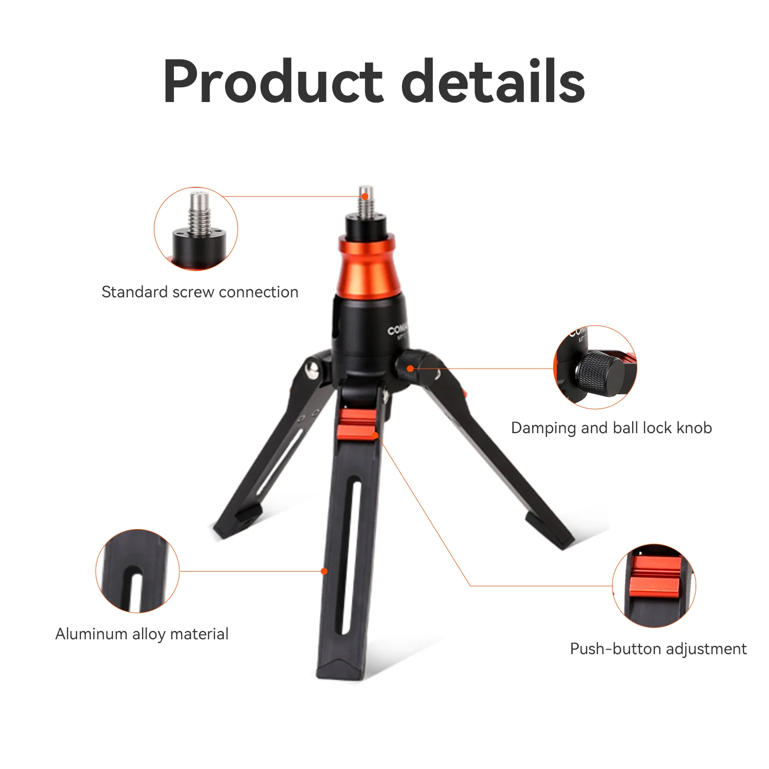 COMAN MT10 Tripod Base for Monopod DK327AQ6– 155mm Extendable, 6kg Load, Quick Lock - Image 10