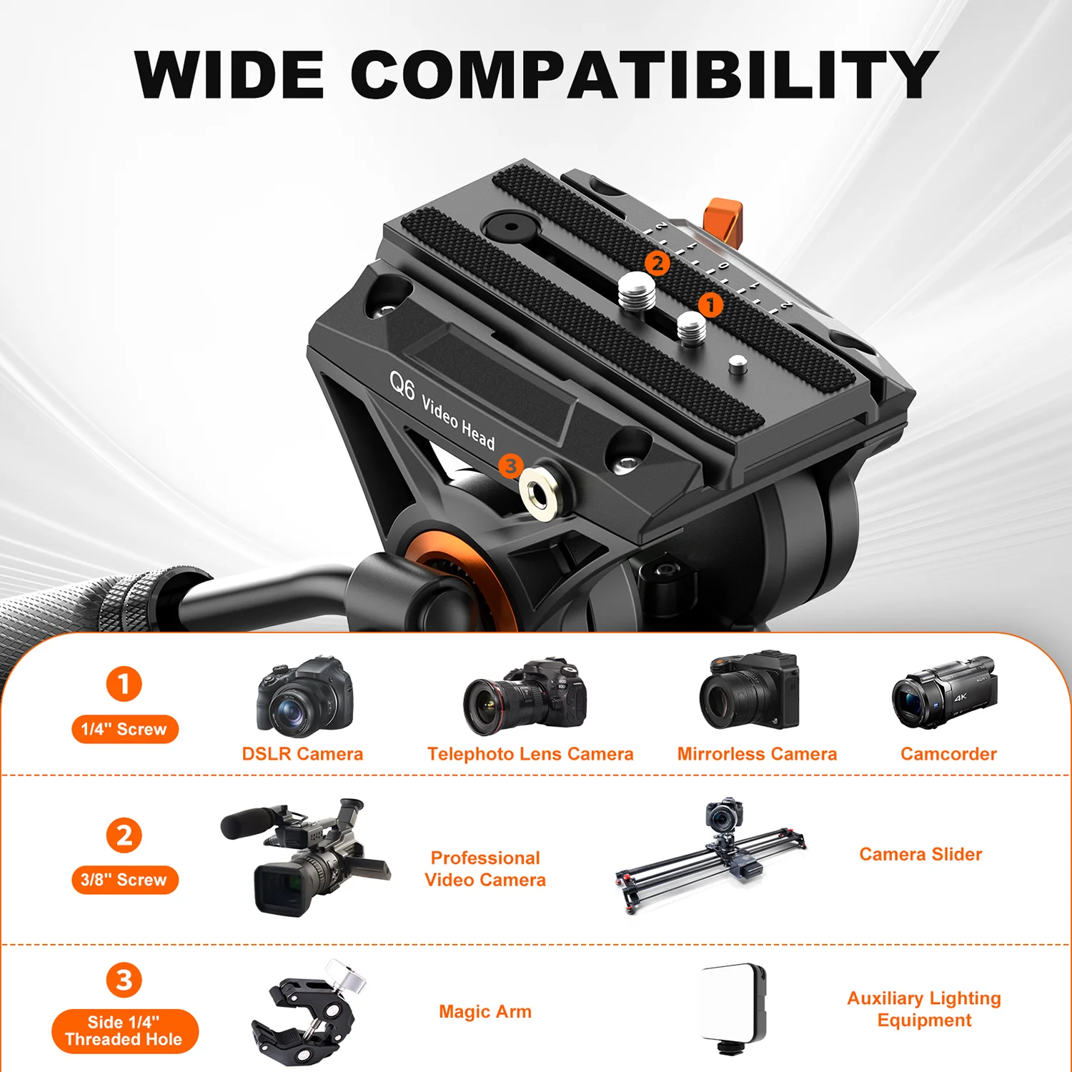 COMAN Q6 Fluid Video Head With Telescopic handle, Manfrotto & DJI RS Compatible - Image 6