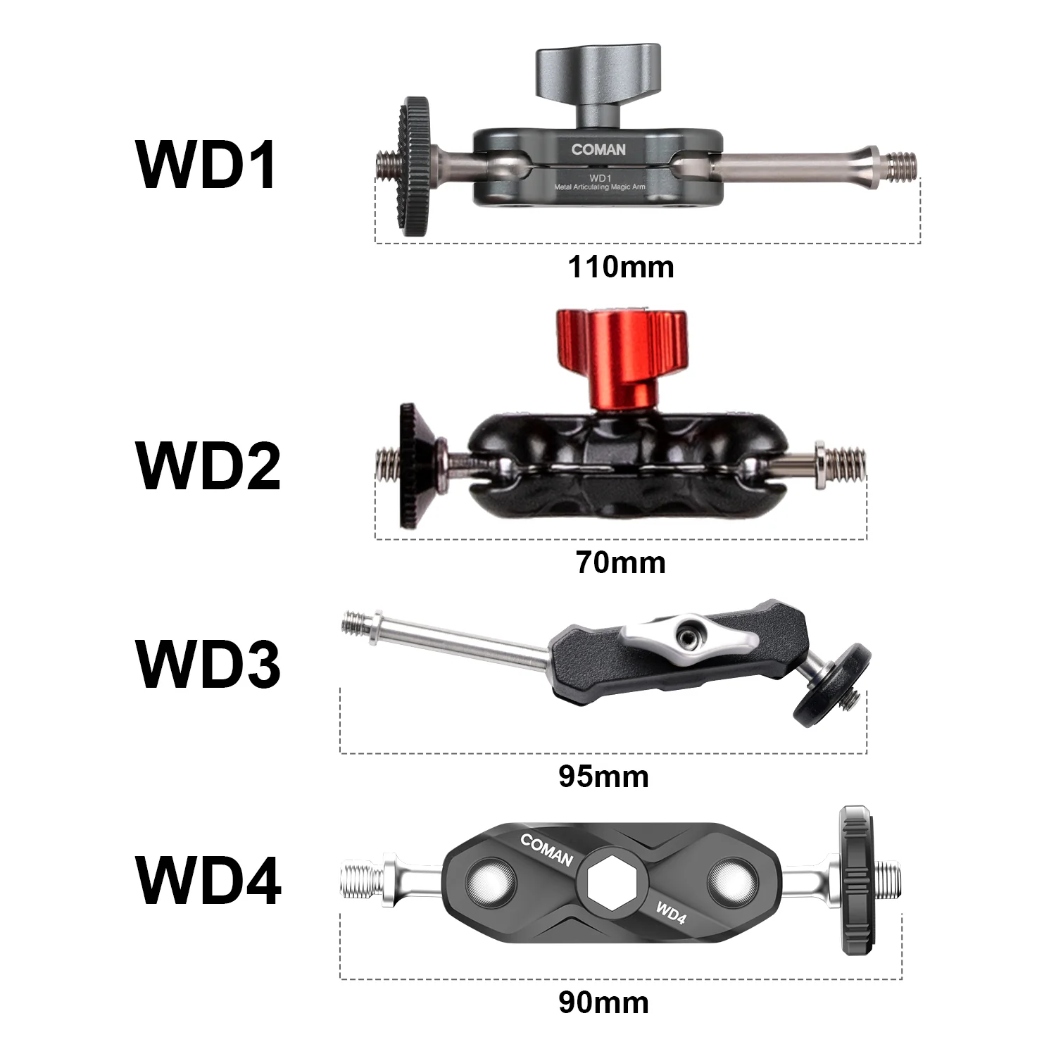 COMAN WD4 Magic Arm for Phones– 96mm 1/4" Adjustable Mount - Image 12