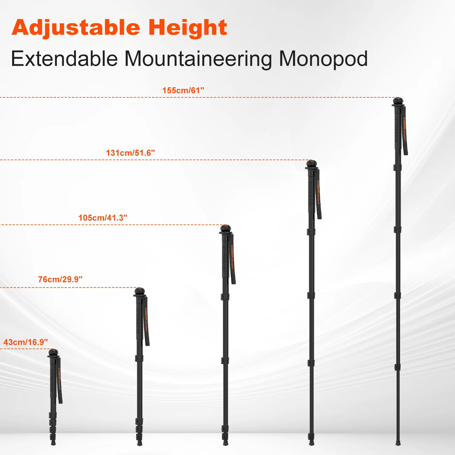 Coman DK288 Aluminium Trekking Pole Monopod with Compass Head & mount - Image 6