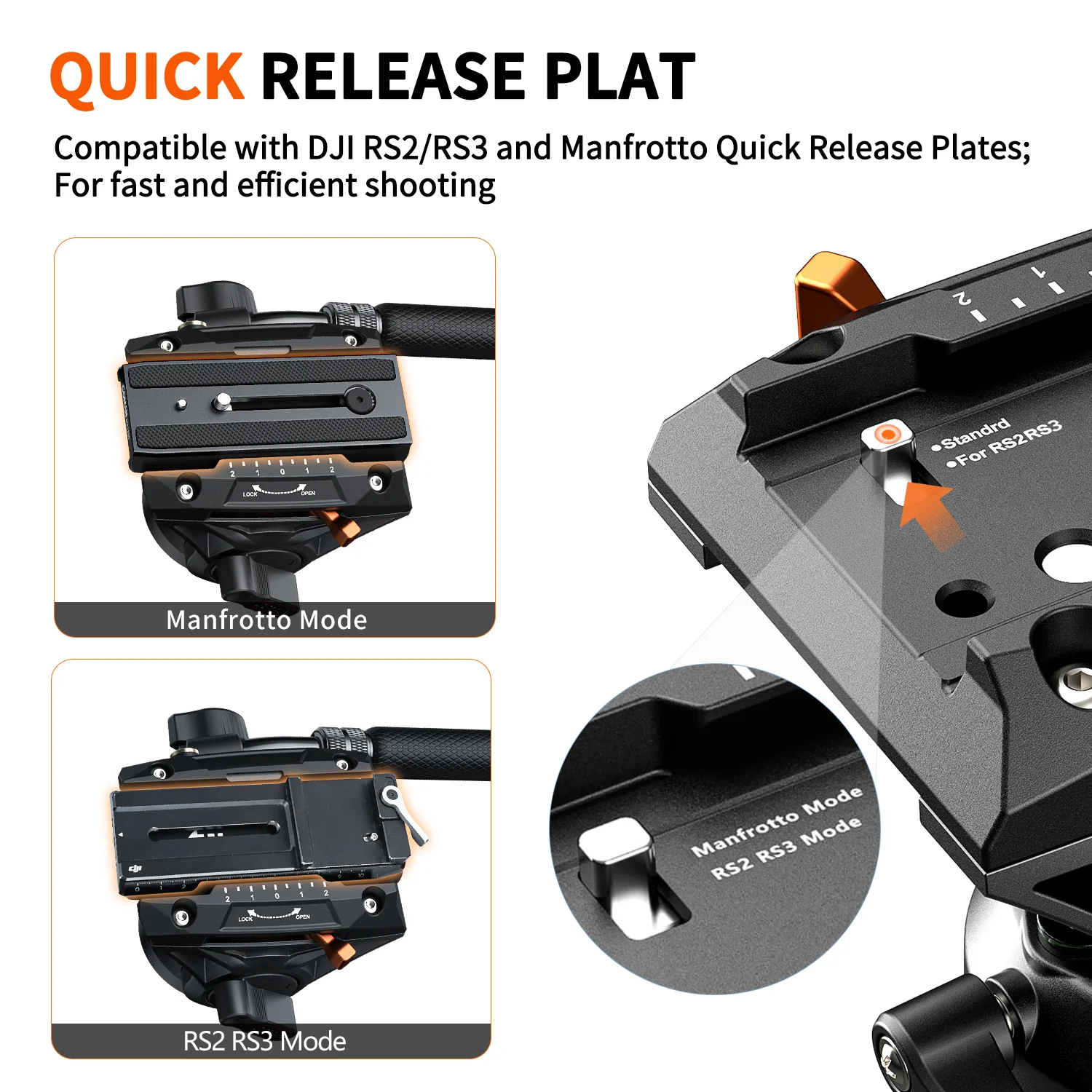 Coman DK327AQ6 Aluminum Camera Video Monopod with Fluid Head & Feet - Image 4