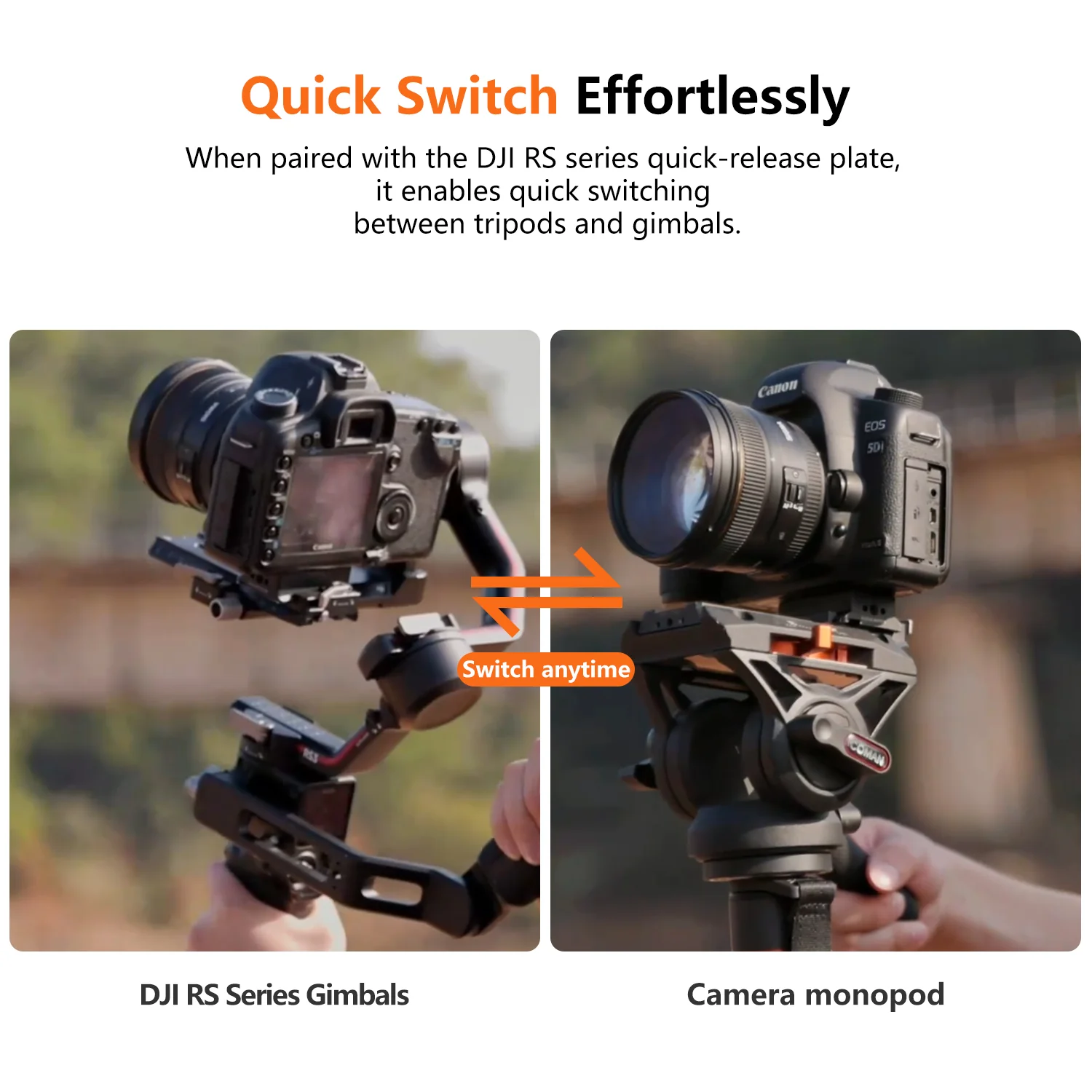 COMAN DX327AQ6 Fluid Head Monopod for Videography, DJI RS Compatible - Image 11