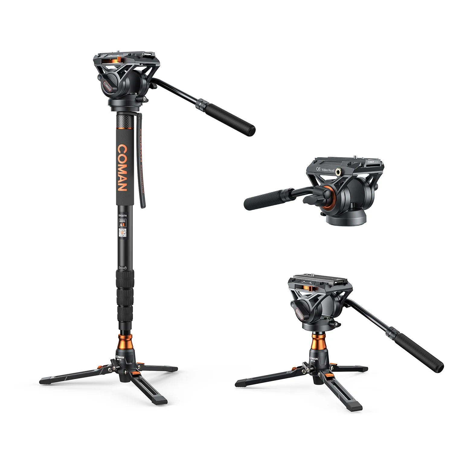 COMAN DX327AQ6 Fluid Head Monopod for Videography, DJI RS Compatible - Image 3