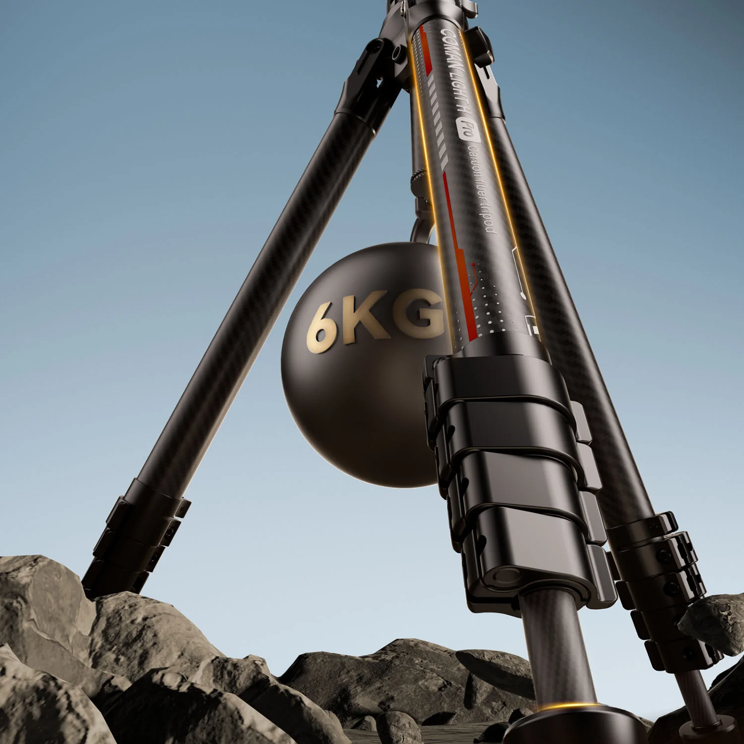 Coman Light H Pro Carbon Fiber Tripod with 1-Second Lock/Unlock & Detachable Monopod - Image 20