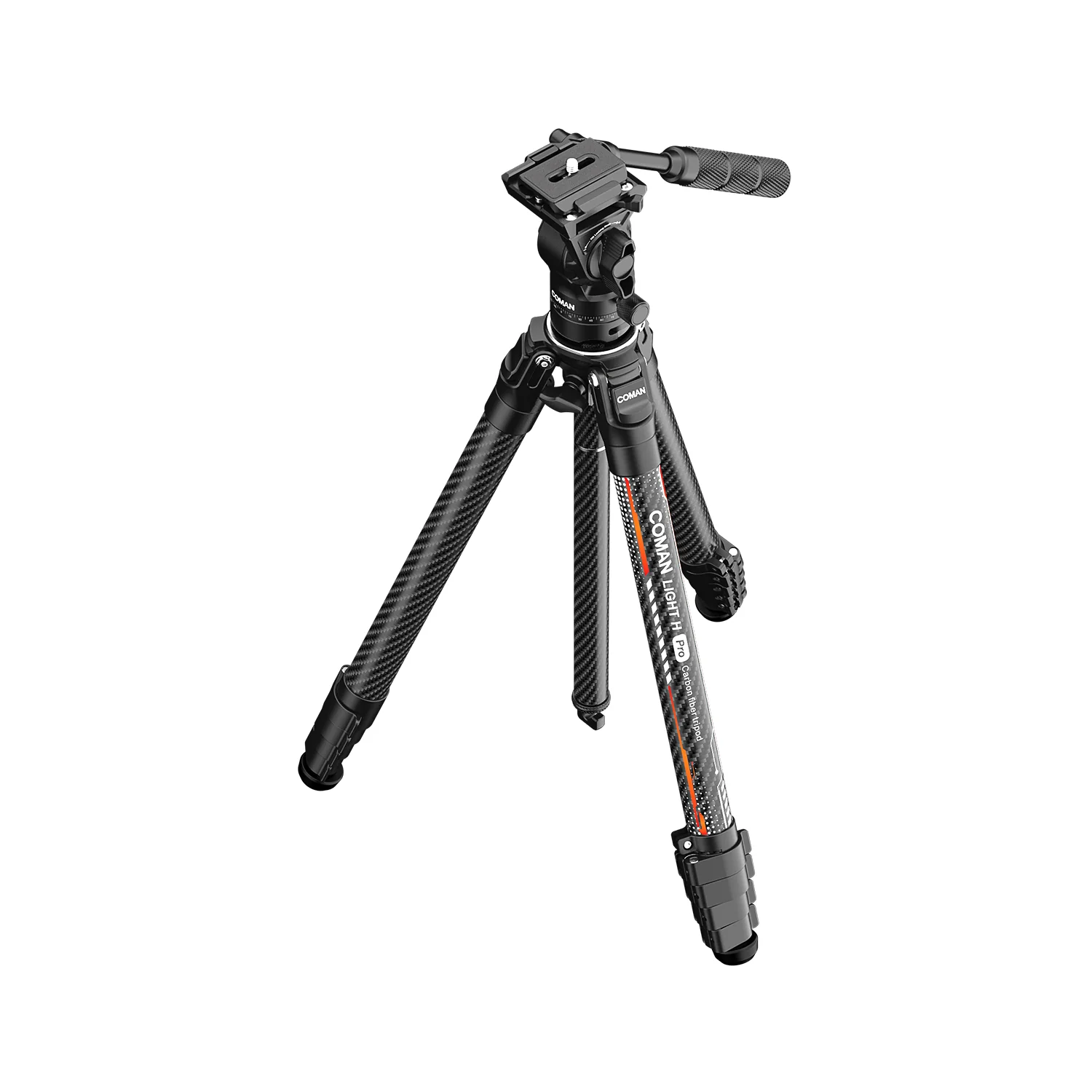 Coman Light H Pro Carbon Fiber Tripod with 1-Second Lock/Unlock & Detachable Monopod - Image 6