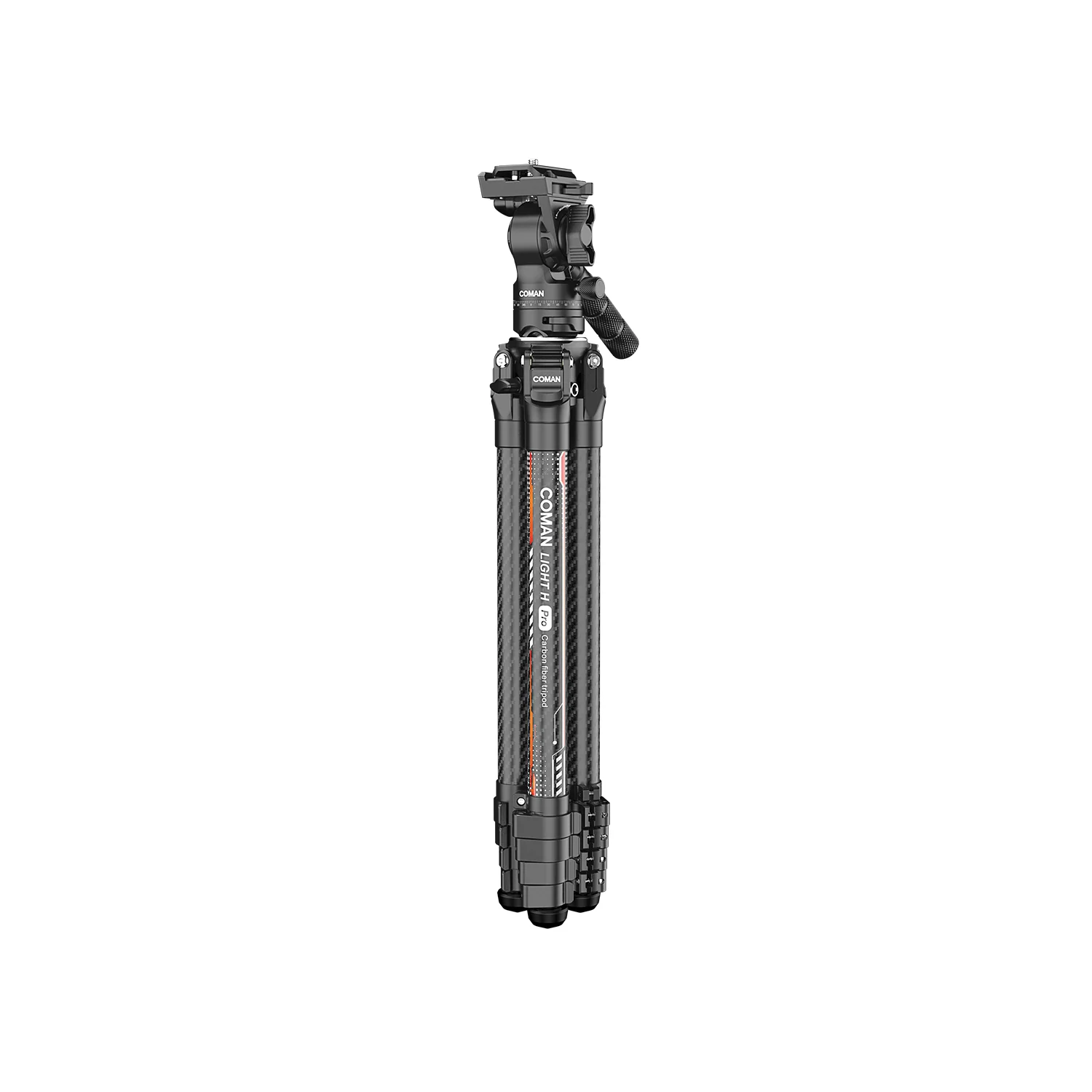 Coman Light H Pro Carbon Fiber Tripod with 1-Second Lock/Unlock & Detachable Monopod - Image 7