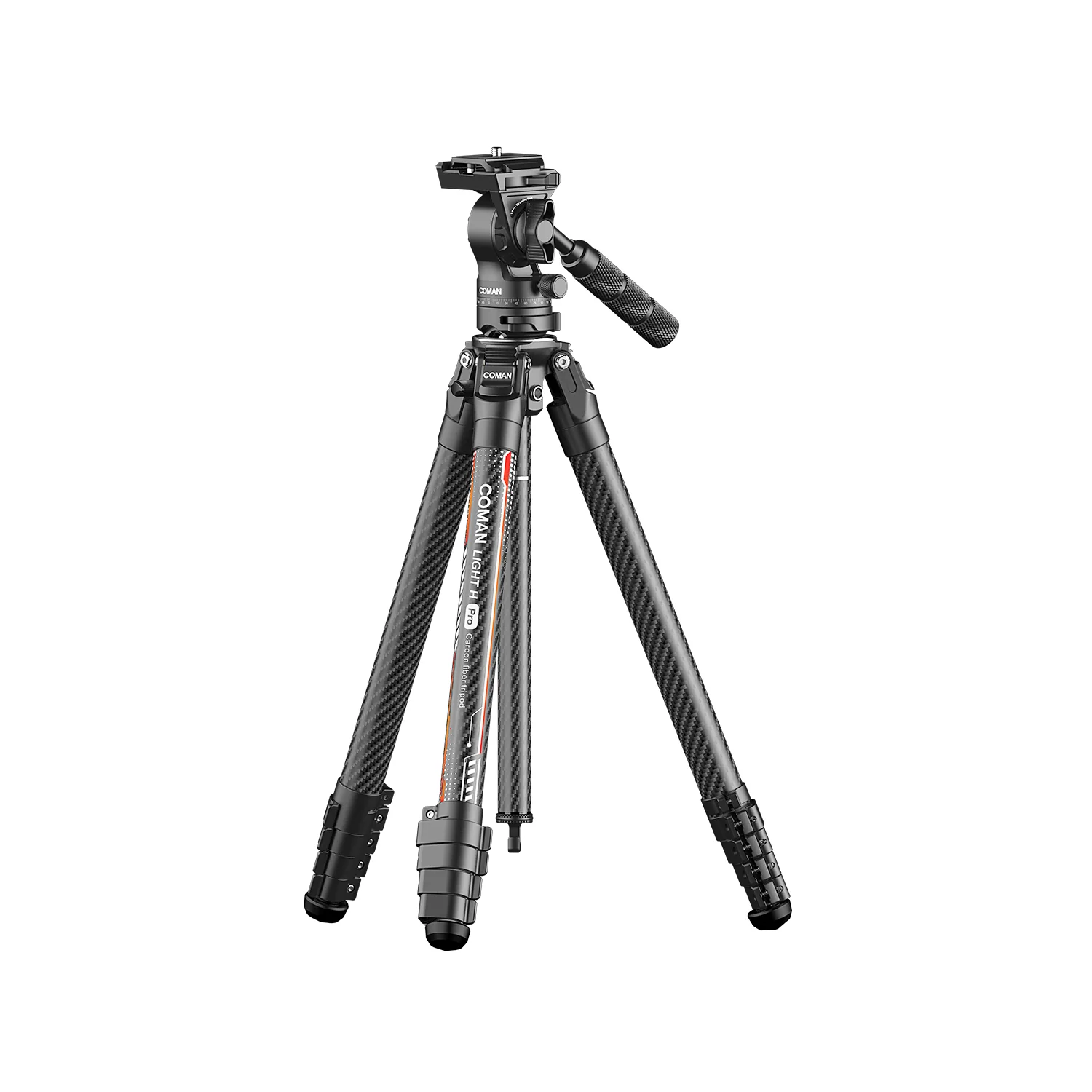 Coman Light H Pro Carbon Fiber Tripod with 1-Second Lock/Unlock & Detachable Monopod - Image 8