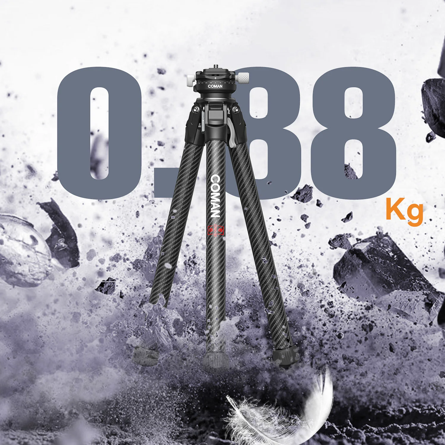 COMAN Zero X Lightweight Tripod Carbon Fiber For Travel Photography - Image 10