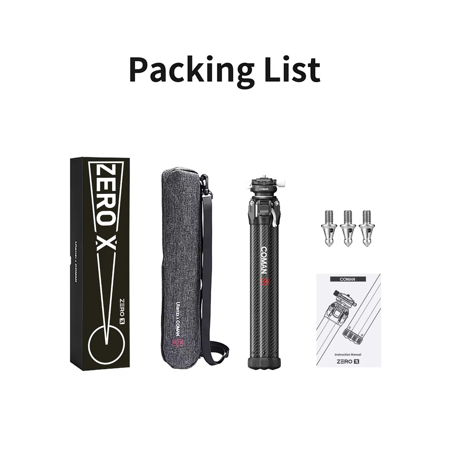 COMAN Zero X Lightweight Tripod Carbon Fiber For Travel Photography - Image 3