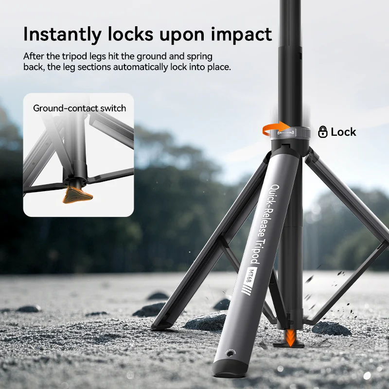 COMAN MT68 One Touch Quick Release Light Stand Tripod 83.4” Adjust 360° Pan - Image 16