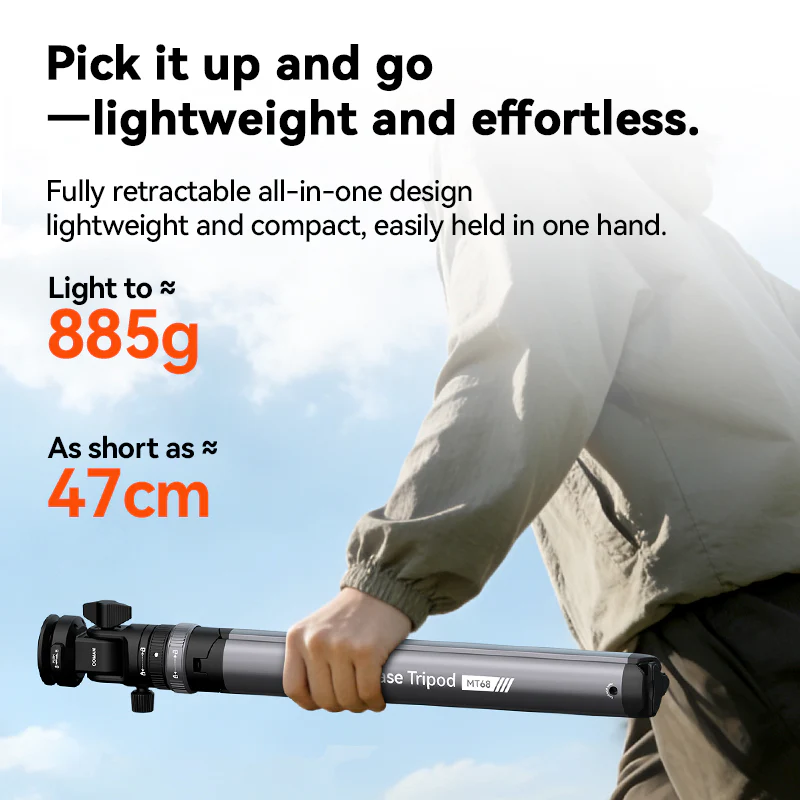 COMAN MT68 One Touch Quick Release Light Stand Tripod 83.4” Adjust 360° Pan - Image 17