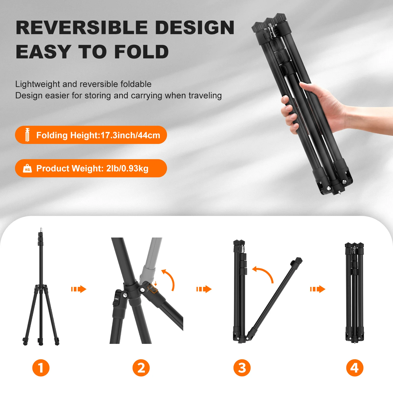 Coman MT85 Portable Light Stand Tripod Aluminium Telescopic Height Adjustable - Image 5