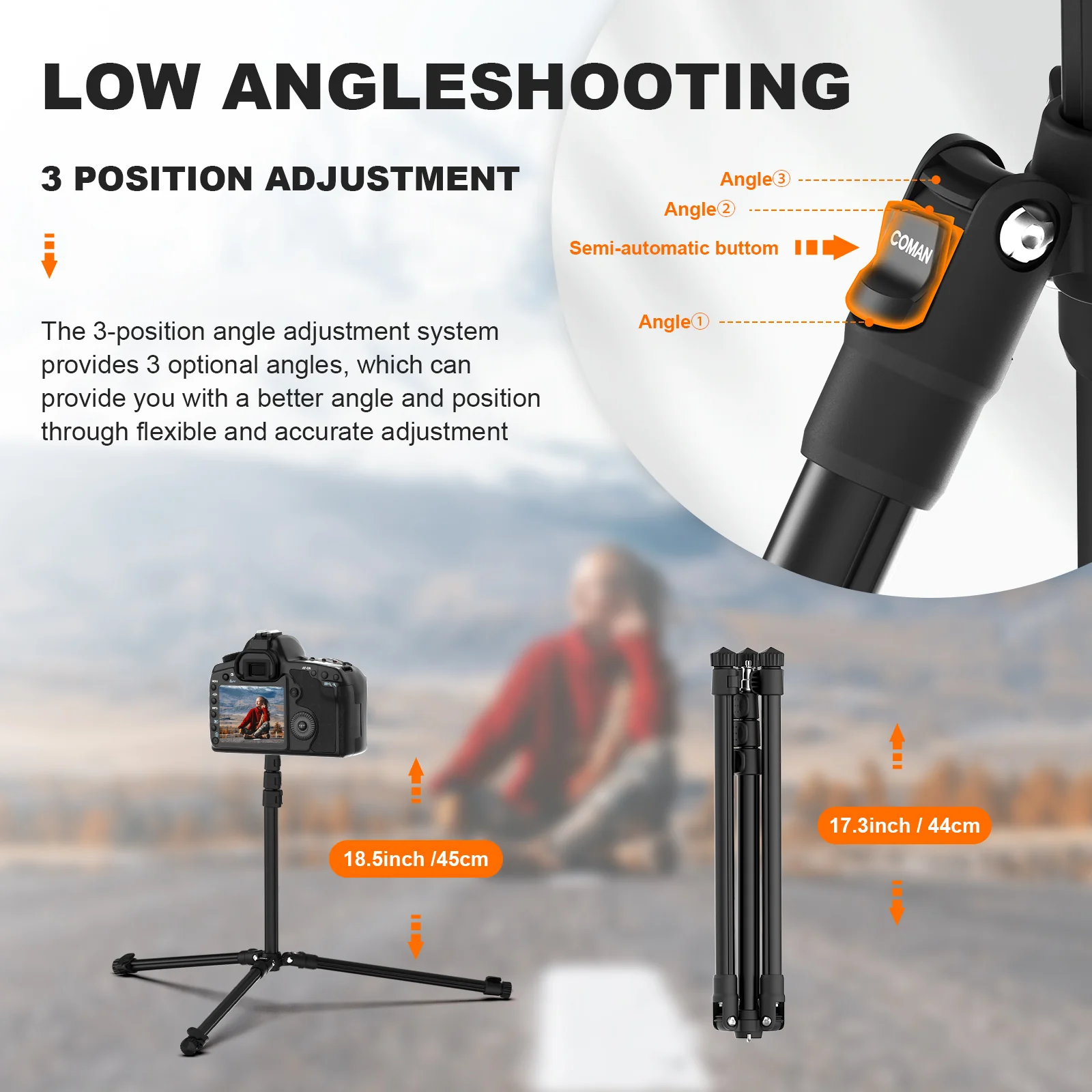 Coman MT85 Portable Light Stand Tripod Aluminium Telescopic Height Adjustable - Image 6