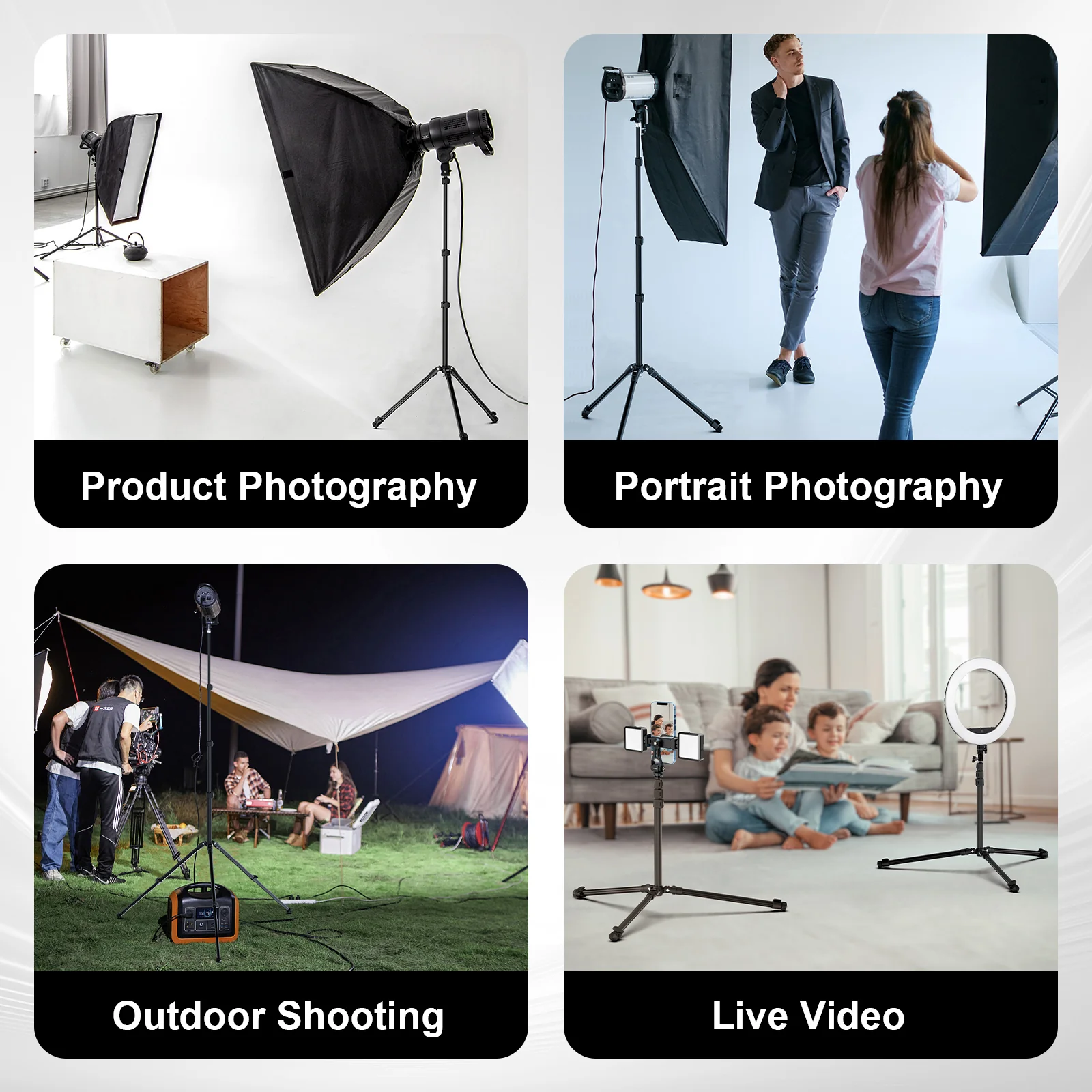 Coman MT85 Portable Light Stand Tripod Aluminium Telescopic Height Adjustable - Image 8