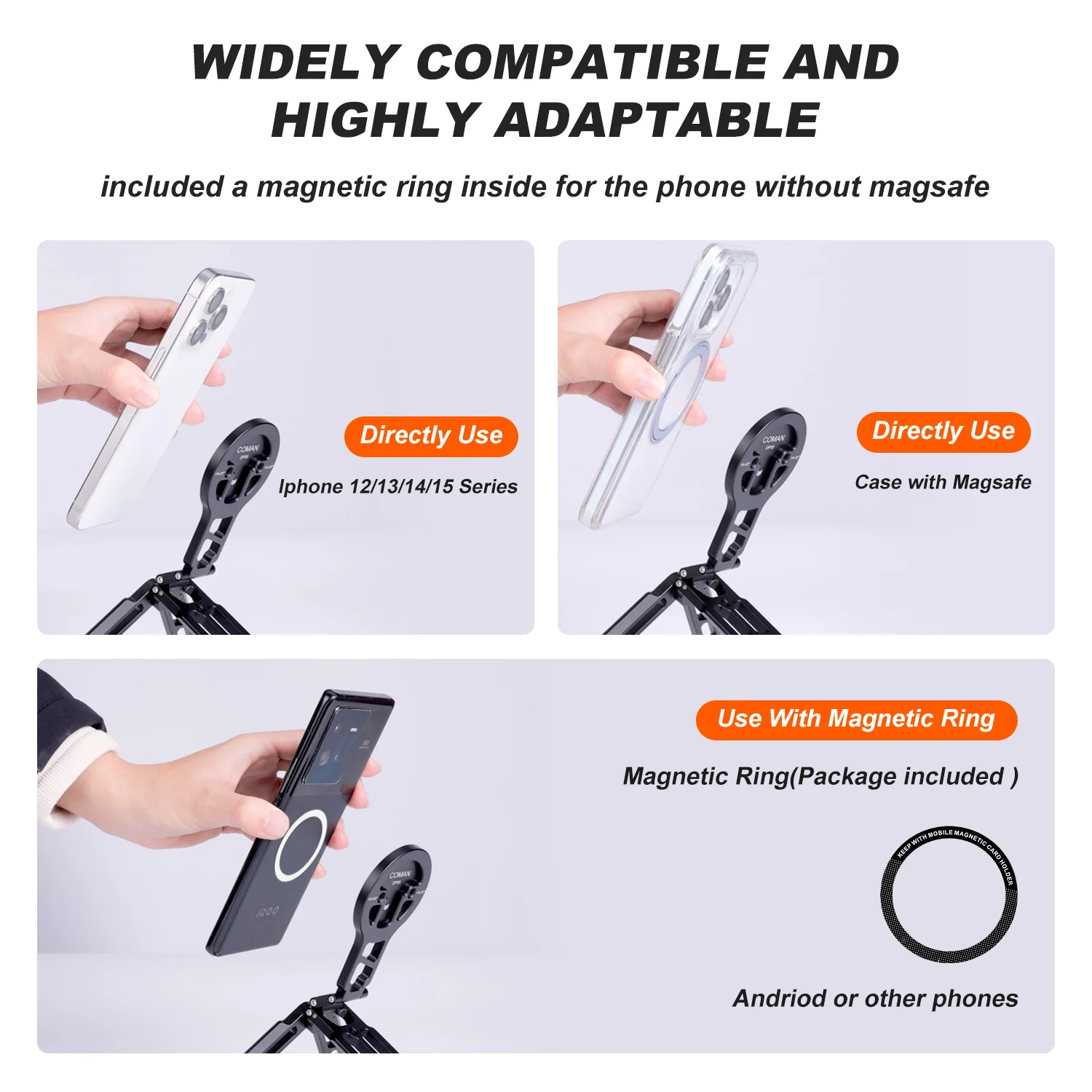 COMAN DP55 Pocket Magnetic Phone Tripod, Portable Foldable - Image 16