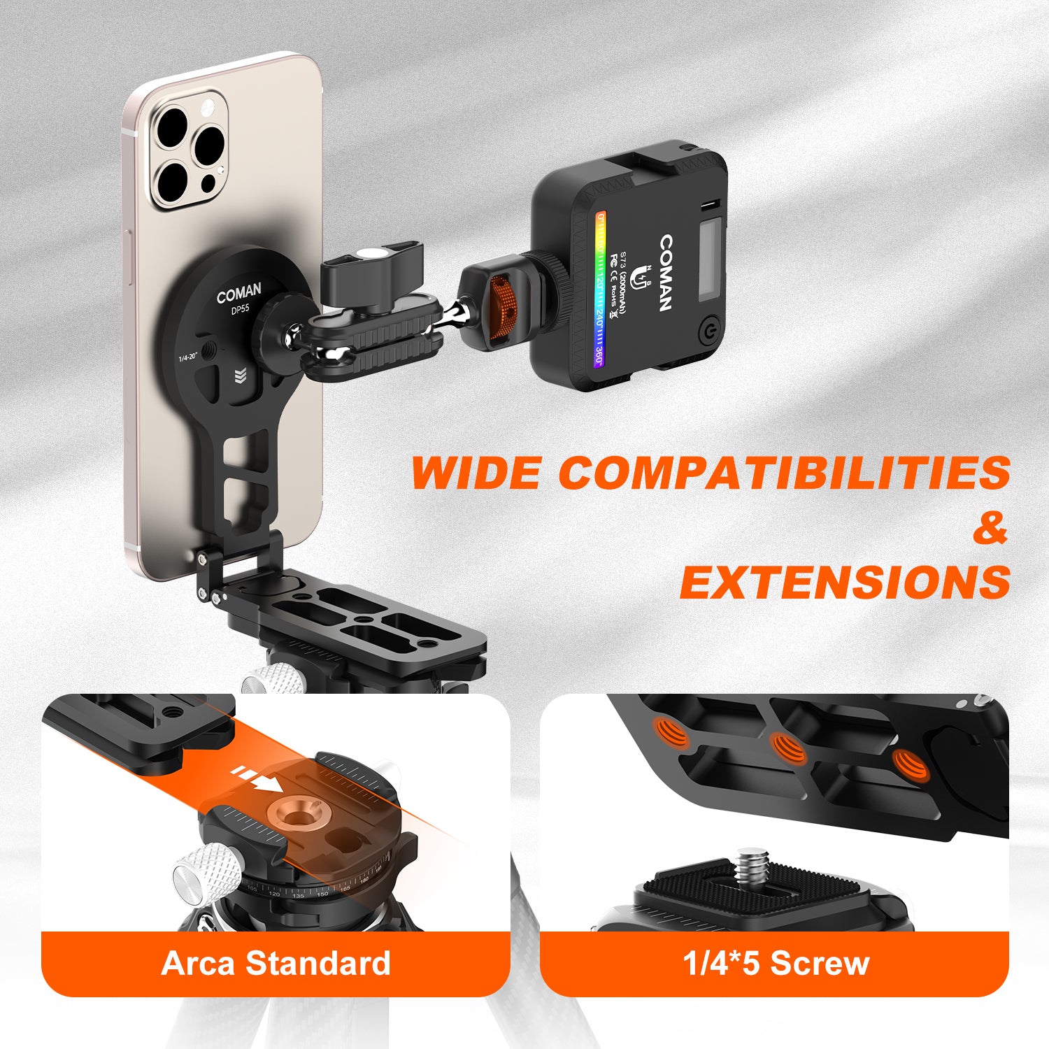 COMAN DP55 Pocket Magnetic Phone Tripod, Portable Foldable - Image 17