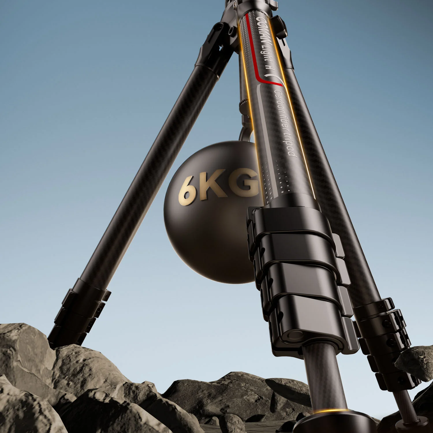 Coman Light H Portable Carbon Fiber Travel Tripod with Mini Fluid Head - Image 13