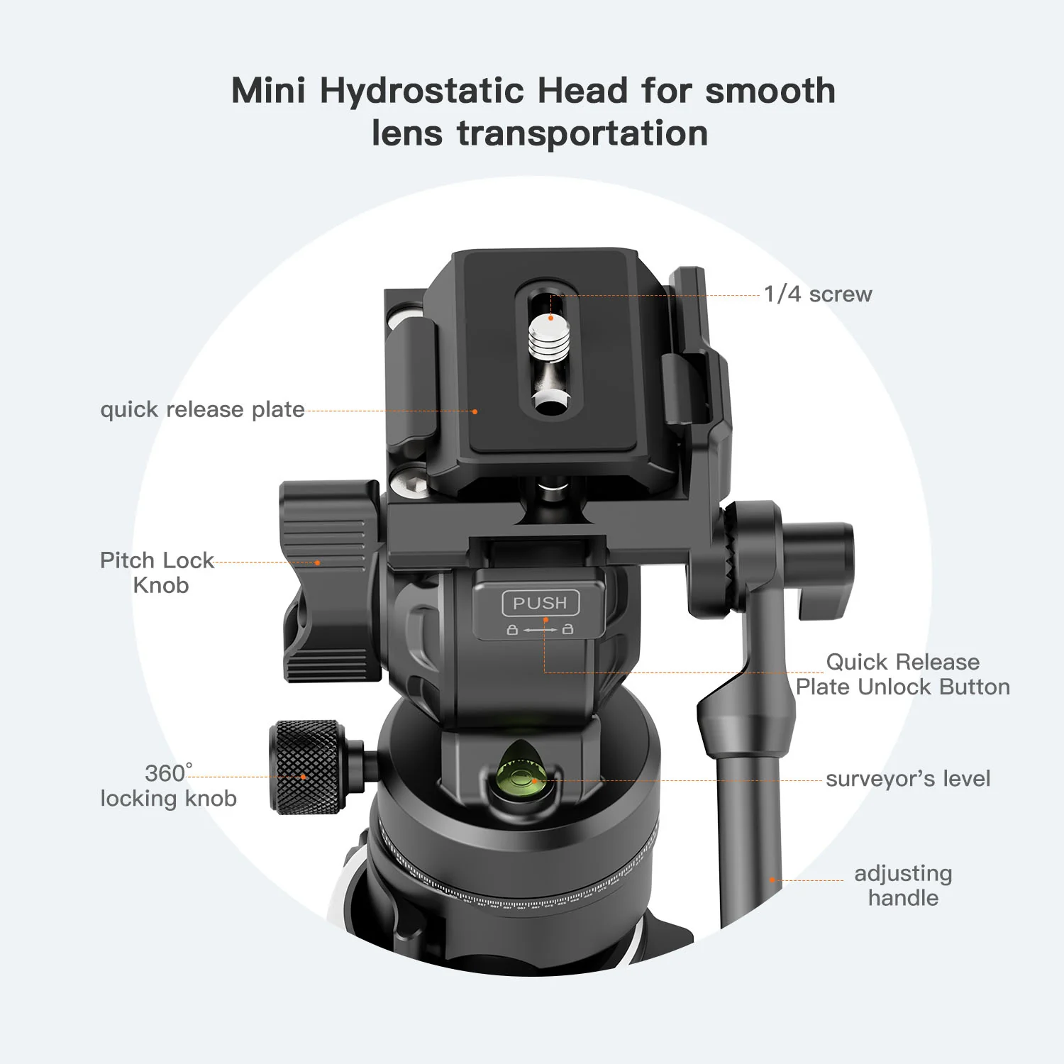 Coman Light H Portable Carbon Fiber Travel Tripod with Mini Fluid Head - Image 5