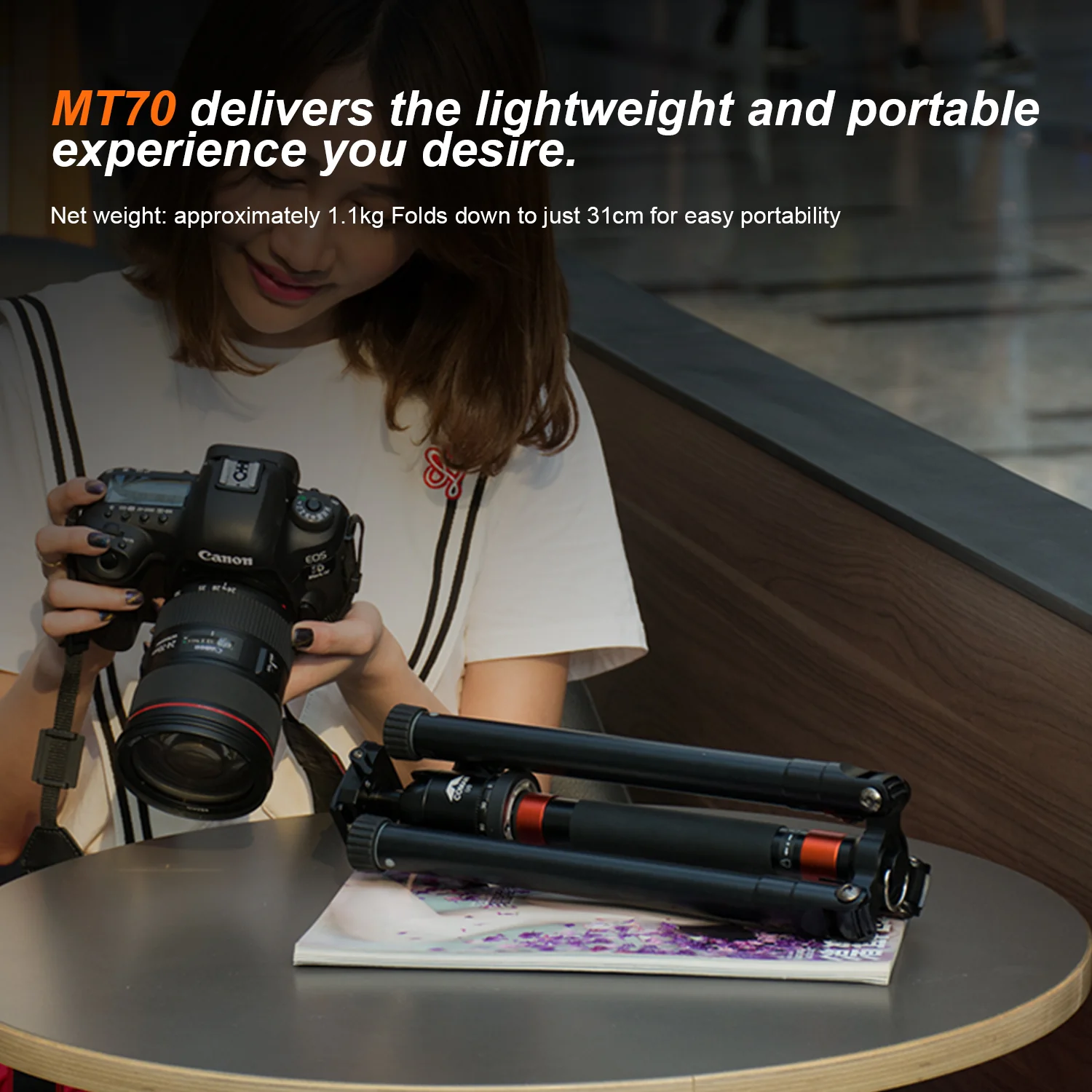 COMAN MT70 Lightweight Portable Travel Tripod with 360° Panoramic - Image 10