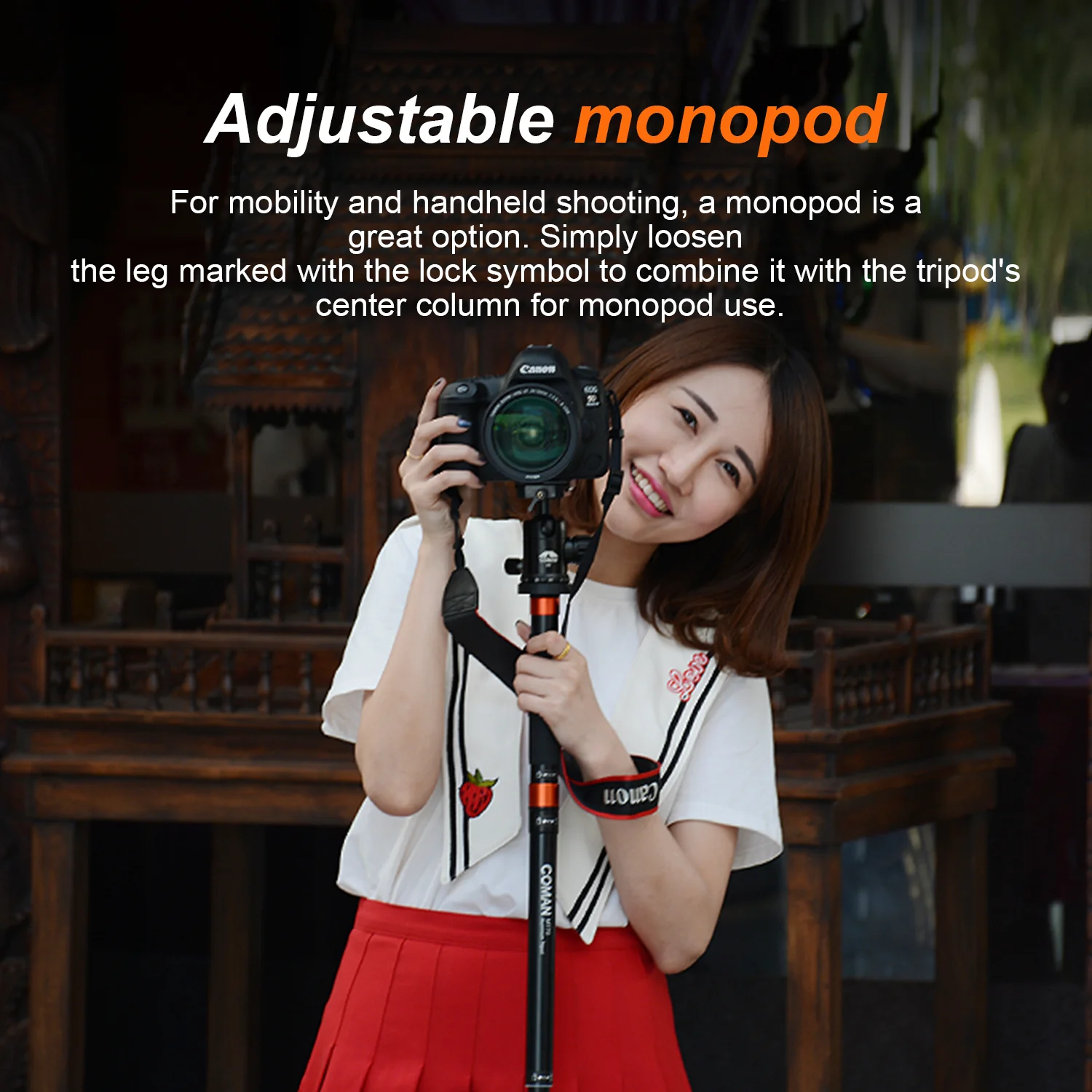 COMAN MT70 Lightweight Portable Travel Tripod with 360° Panoramic - Image 11