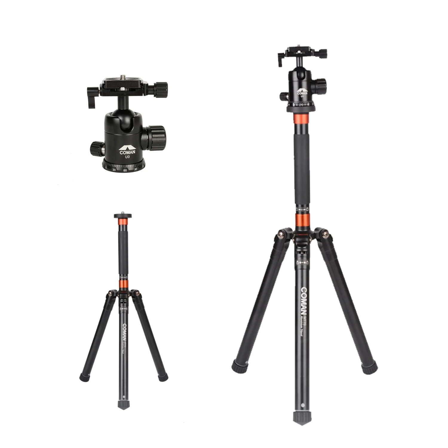 COMAN MT70 Lightweight Portable Travel Tripod with 360° Panoramic - Image 12