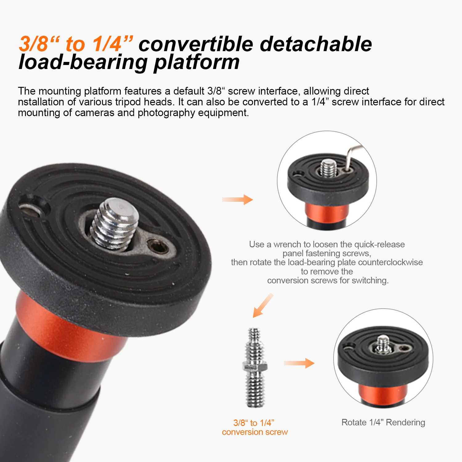 COMAN MT70 Lightweight Portable Travel Tripod with 360° Panoramic - Image 8