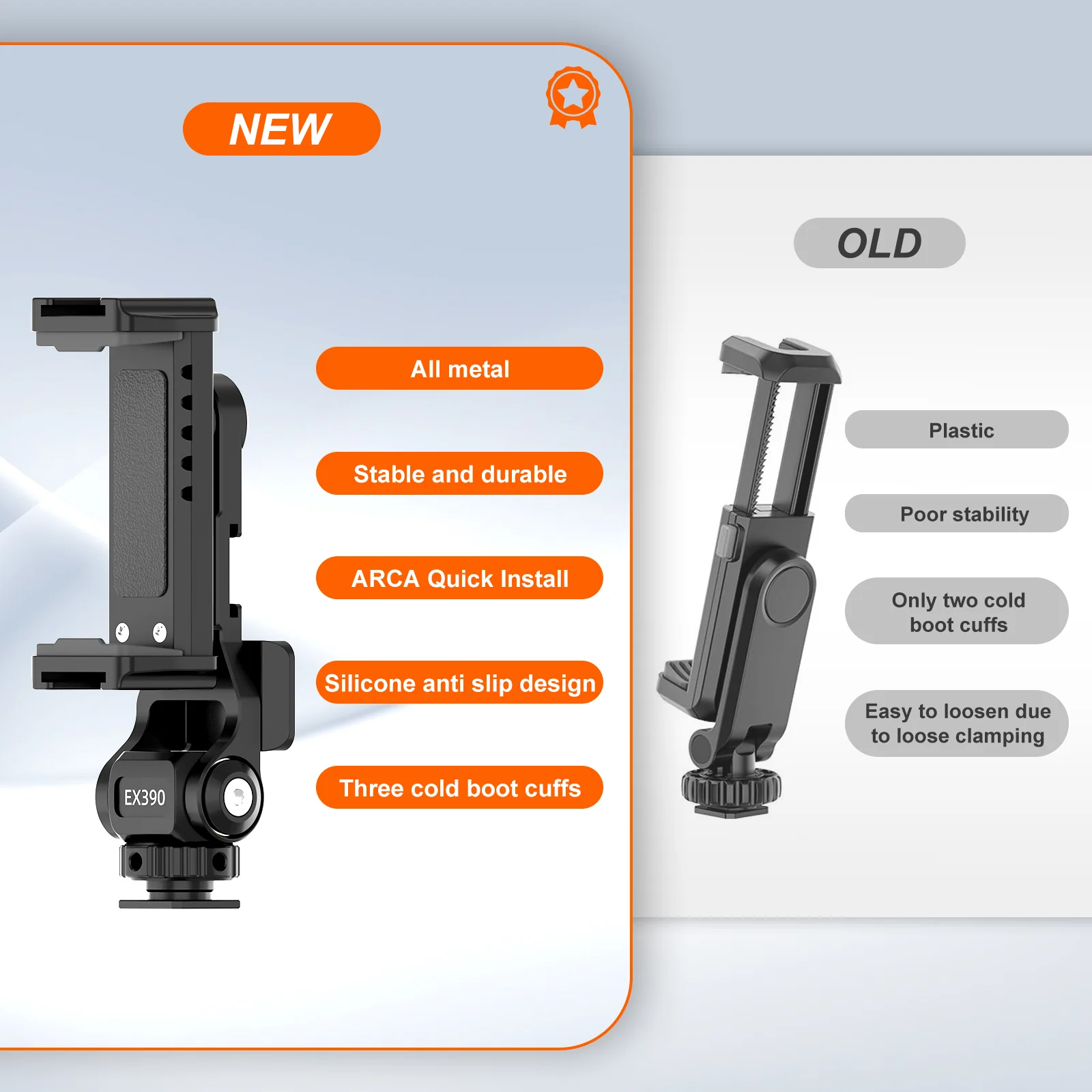 Coman EX390 Metal Phone Mount Universal for Tripod with 360° Adjustment - Image 4