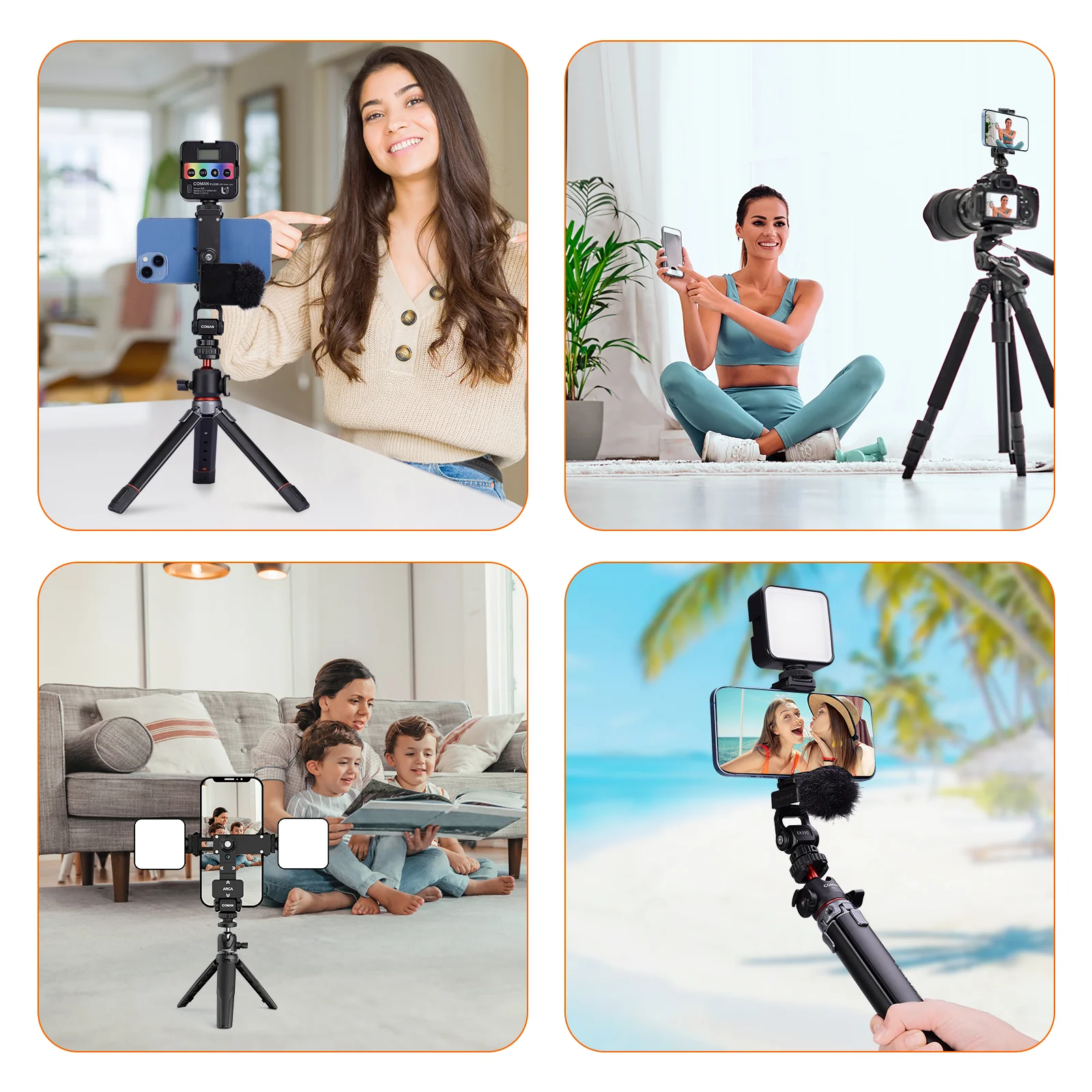 Coman EX390 Metal Phone Mount Universal for Tripod with 360° Adjustment - Image 7