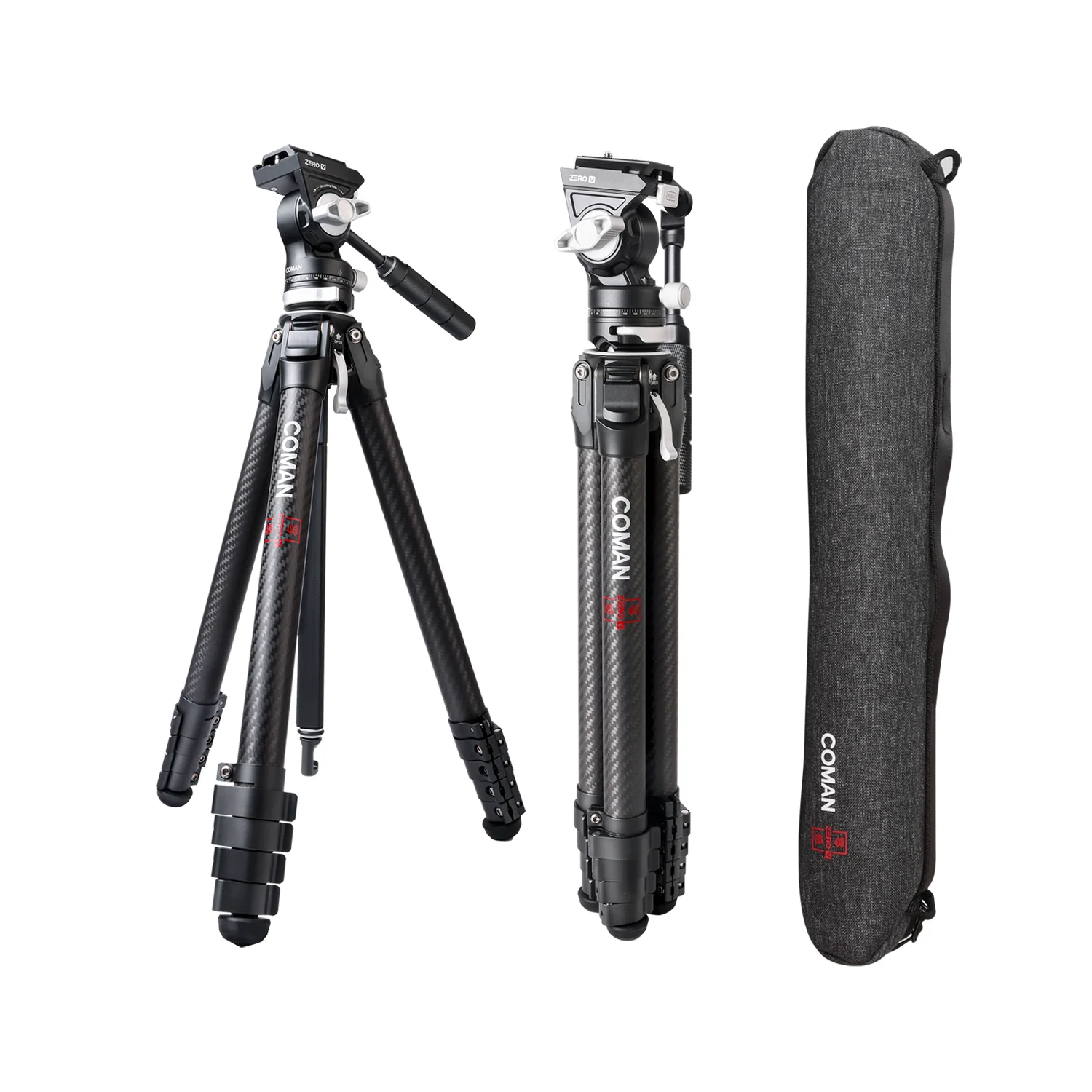 COMAN Zero V Carbon Fiber Travel Tripod for DSLR Cameras - Image 4