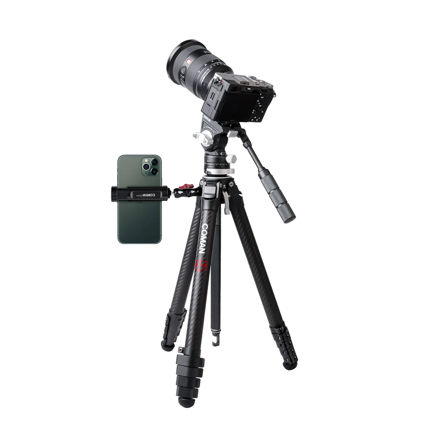 COMAN Zero V Carbon Fiber Travel Tripod for DSLR Cameras - Image 6